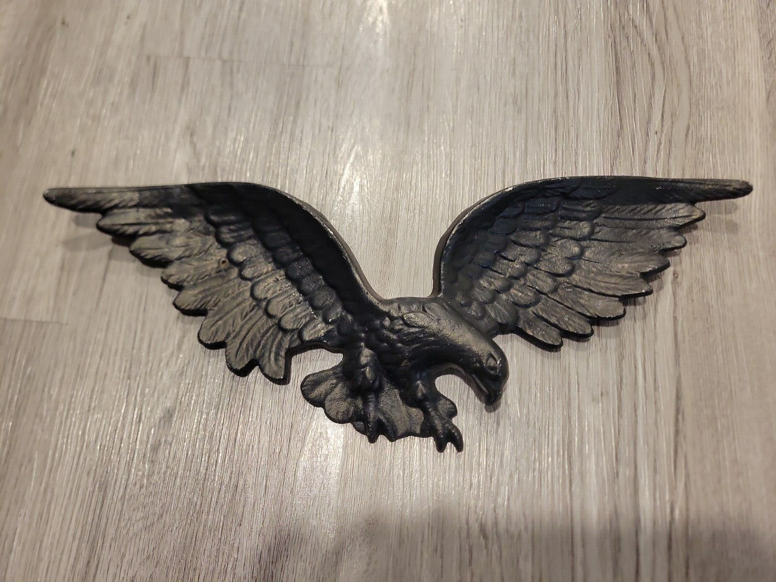 17.5 " Vintage Cast Metal Black Eagle Wall Hanging Office Home Decoration MCM 17.5 " Vintage Cast Metal Black Eagle Wall Hanging Office Home Decoration MCM