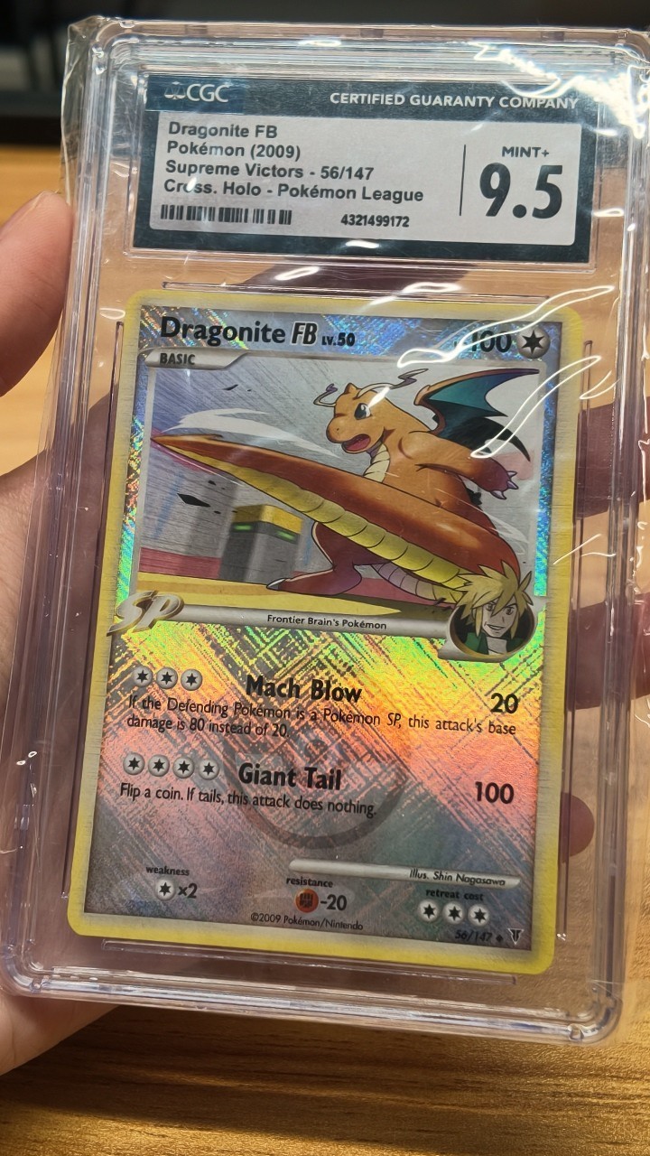2009 Pokemon Dragonite FB 56/147 CGC 9.5 Mint+ League Crosshatch Holo 2009 Pokemon Dragonite FB 56/147 CGC 9.5 Mint+ League Crosshatch Holo