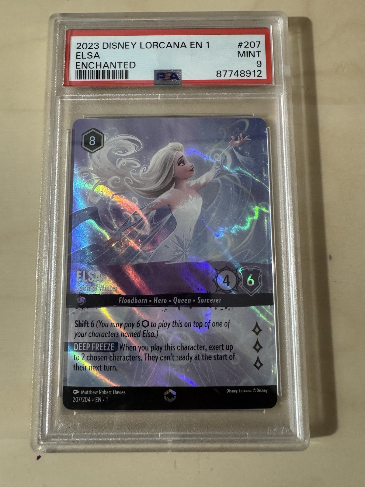 2023 DISNEY LORCANA EN 1-THE FIRST CHAPTER #207 ELSA ENCHANTED Psa 9 2023 DISNEY LORCANA EN 1-THE FIRST CHAPTER #207 ELSA ENCHANTED Psa 9