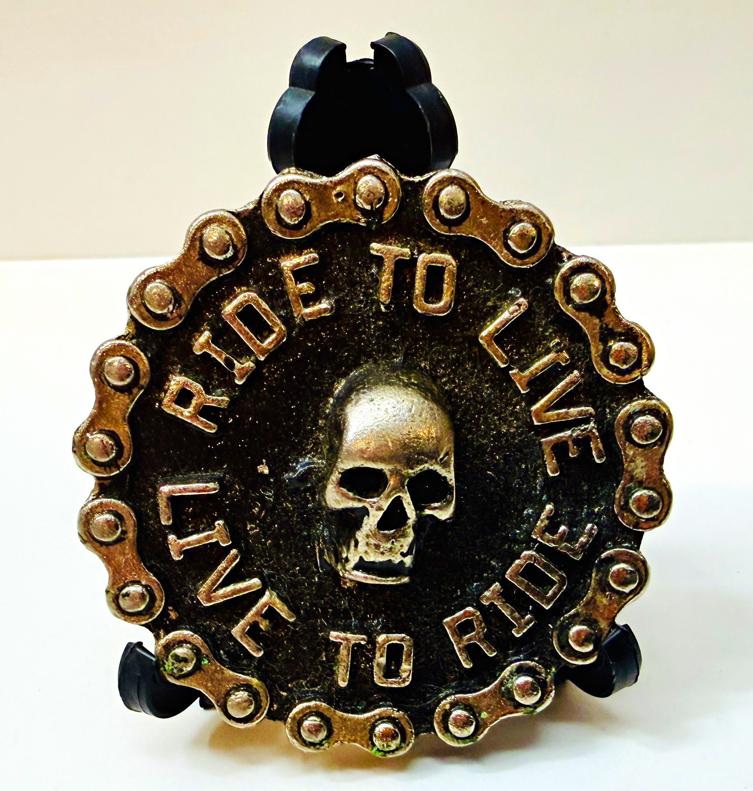 Vintage 1978 MM Limited Chicago Biker Skull Pin Emblem Ride To Live Live To Ride Vintage 1978 MM Limited Chicago Biker Skull Pin Emblem Ride To Live Live To Ride