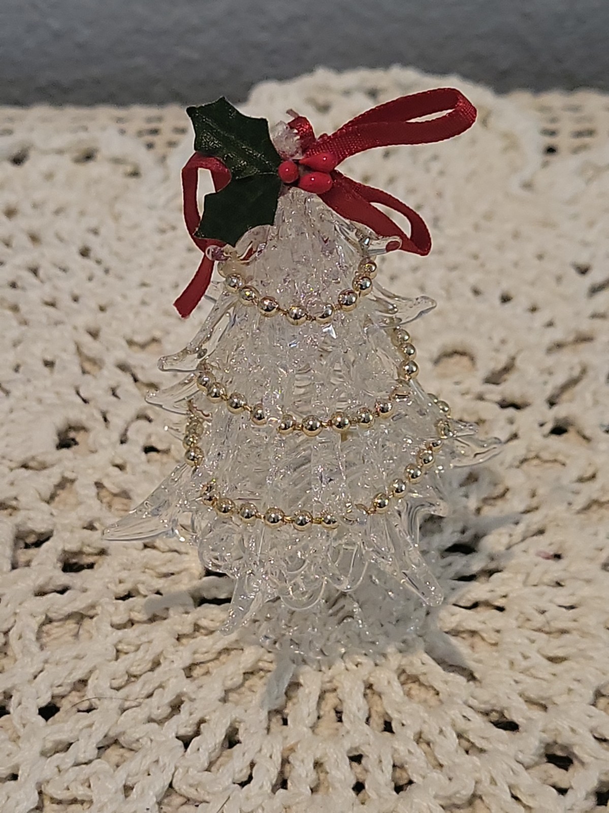 Vintage Silvestri Hand Spun Glass Christmas Tree Ornament 3 1/2" Tall 