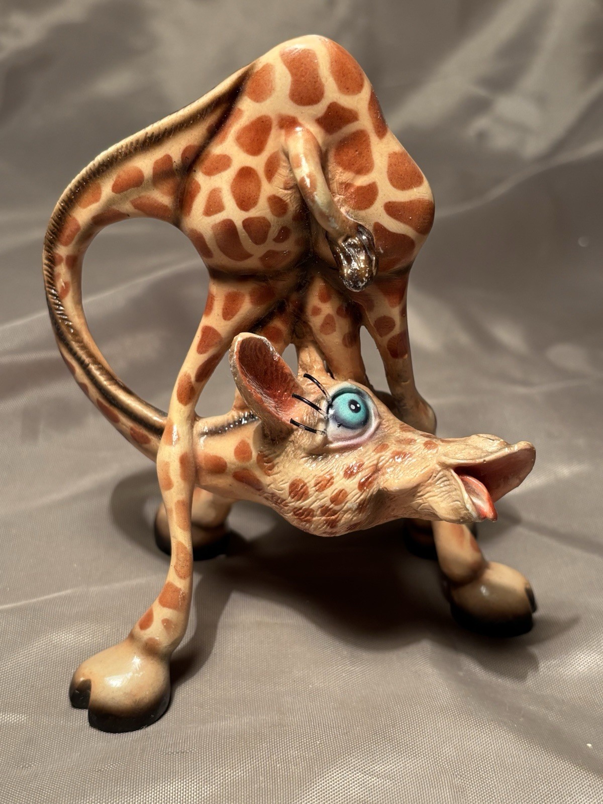 VTG Animaloon Papillion Hand Painted Tangled Giraffe Resin Figurine 1993 Signed VTG Animaloon Papillion Hand Painted Tangled Giraffe Resin Figurine 1993 Signed
