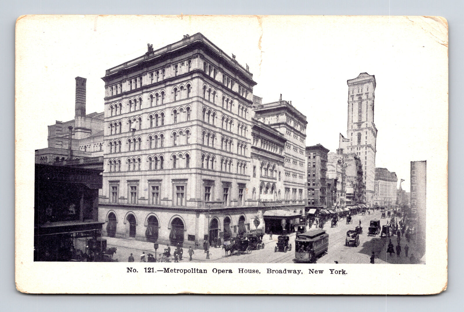 Old Metropolitan Opera House 39th Street Car Trolley New York NY Postcard