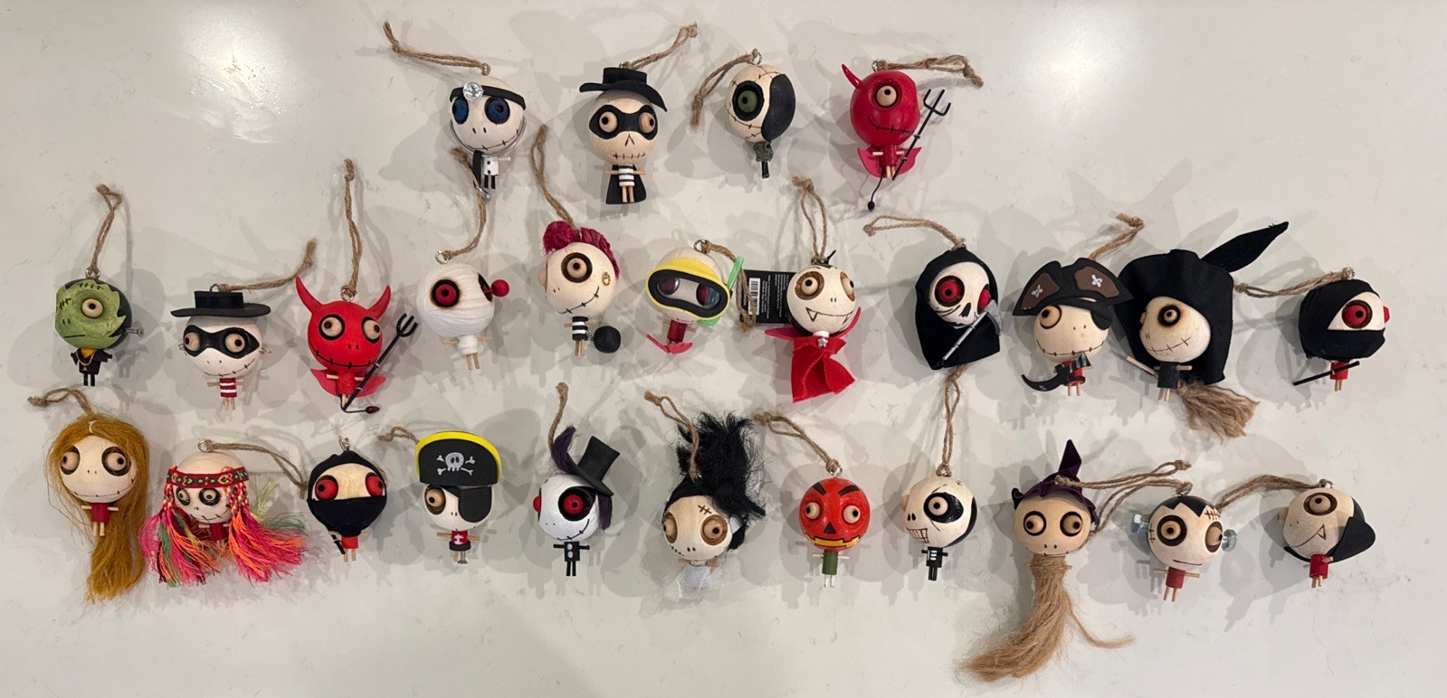 Lot Of RARE Pier 1 Imports Crazy Head Wood Monsters Halloween Ornaments Devil Lot Of RARE Pier 1 Imports Crazy Head Wood Monsters Halloween Ornaments Devil