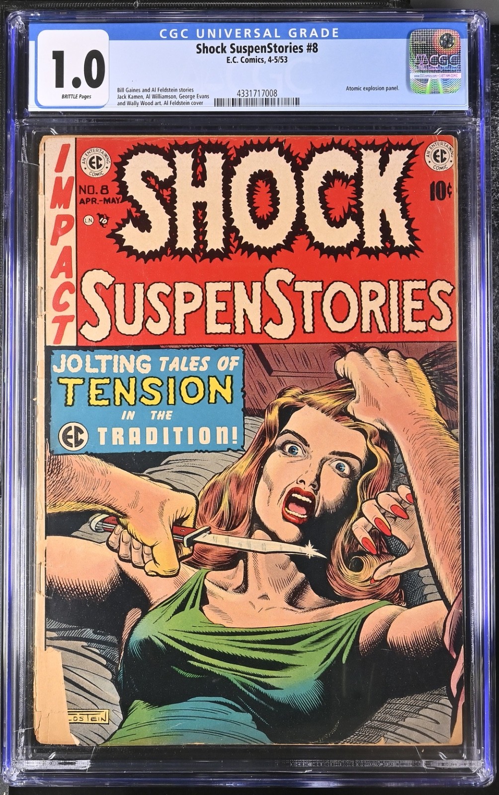 Shock Suspenstories #8 CGC 1.0 ~ E.C. Comics ~ Pre-Code Horror ~ Slasher Cover Shock Suspenstories #8 CGC 1.0 ~ E.C. Comics ~ Pre-Code Horror ~ Slasher Cover
