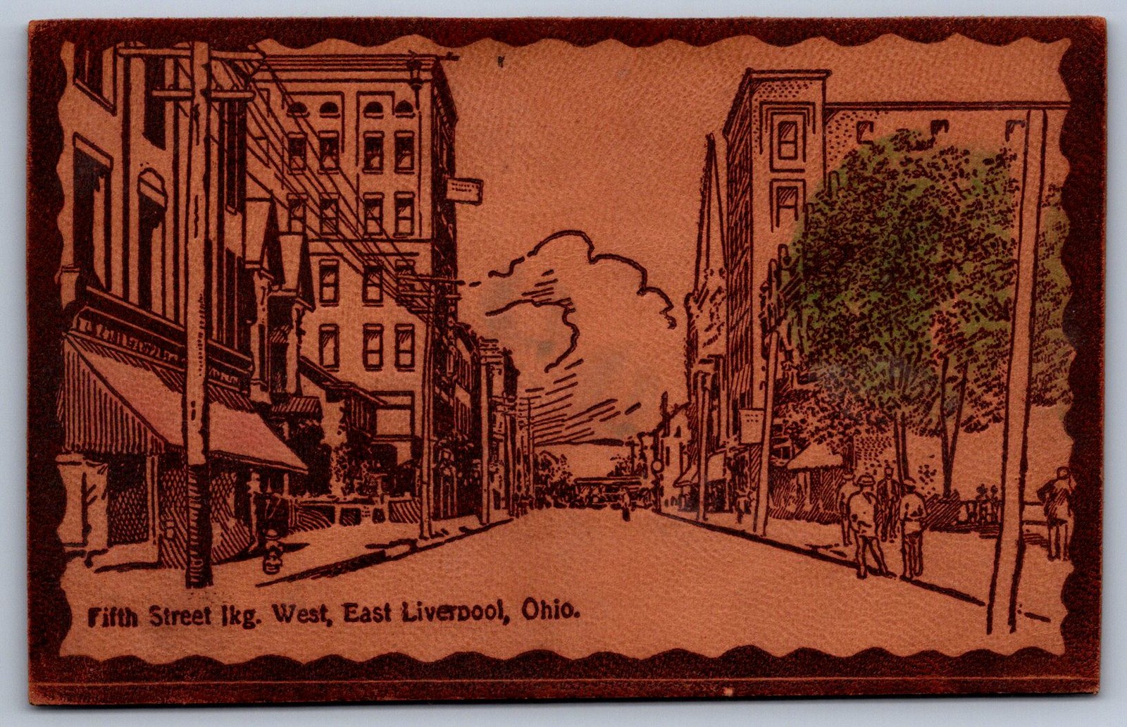 K29/ East Liverpool Ohio Postcard c1910 LEATHER Fifth Street Stores 83