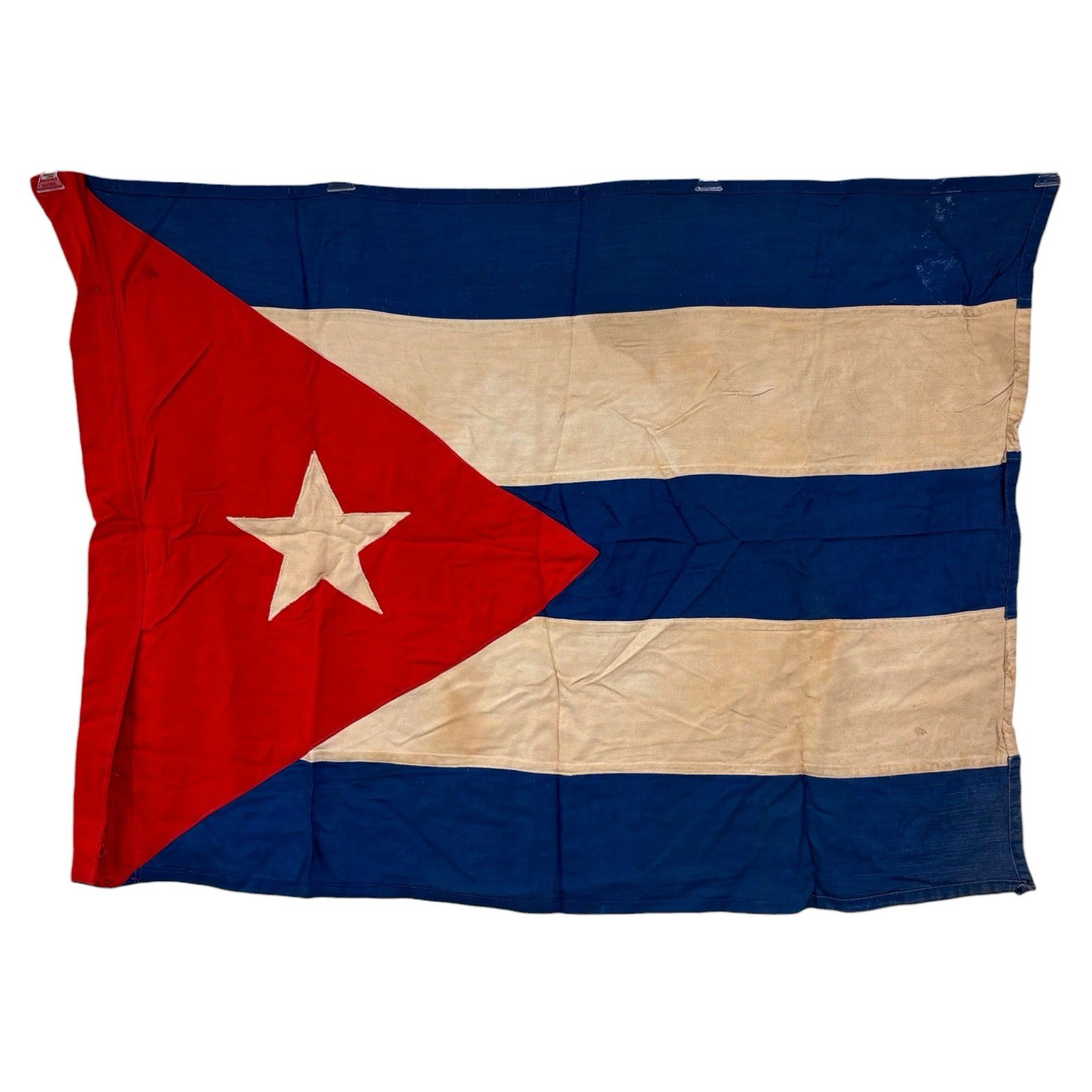 Vintage 1940-50s Cuba Flag Sewn Cuban Cuba Flag 24" x 33" Vintage 1940-50s Cuba Flag Sewn Cuban Cuba Flag 24" x 33"