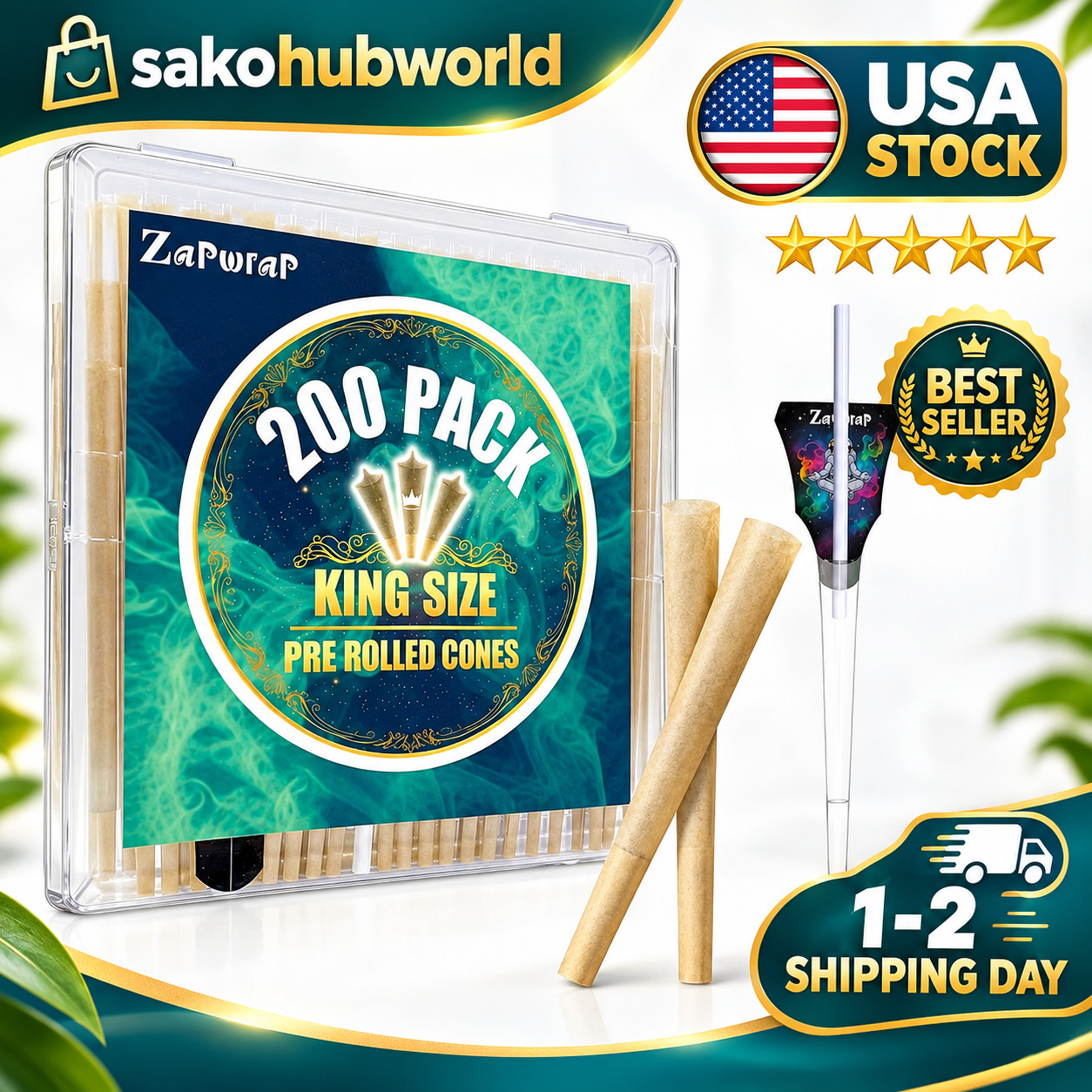 200 PACK Cones Rolling Paper | King Size | 108Mm | Pre Rolled Cones with Paper L 200 PACK Cones Rolling Paper | King Size | 108Mm | Pre Rolled Cones with Paper L