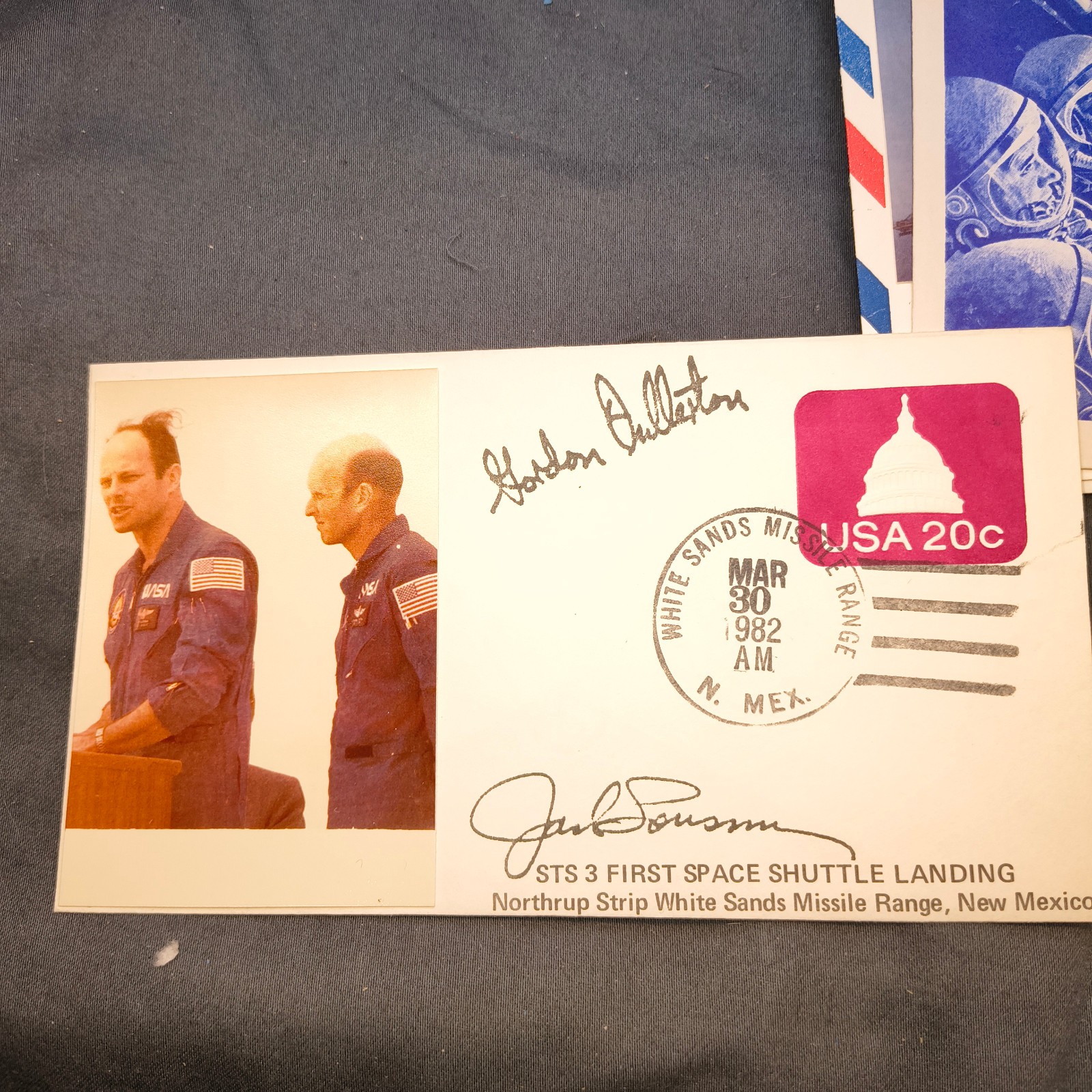 STS-3 Space Shuttle Landing Cover Signed Jack Lousma Gordon Fullerton White Sand STS-3 Space Shuttle Landing Cover Signed Jack Lousma Gordon Fullerton White Sand