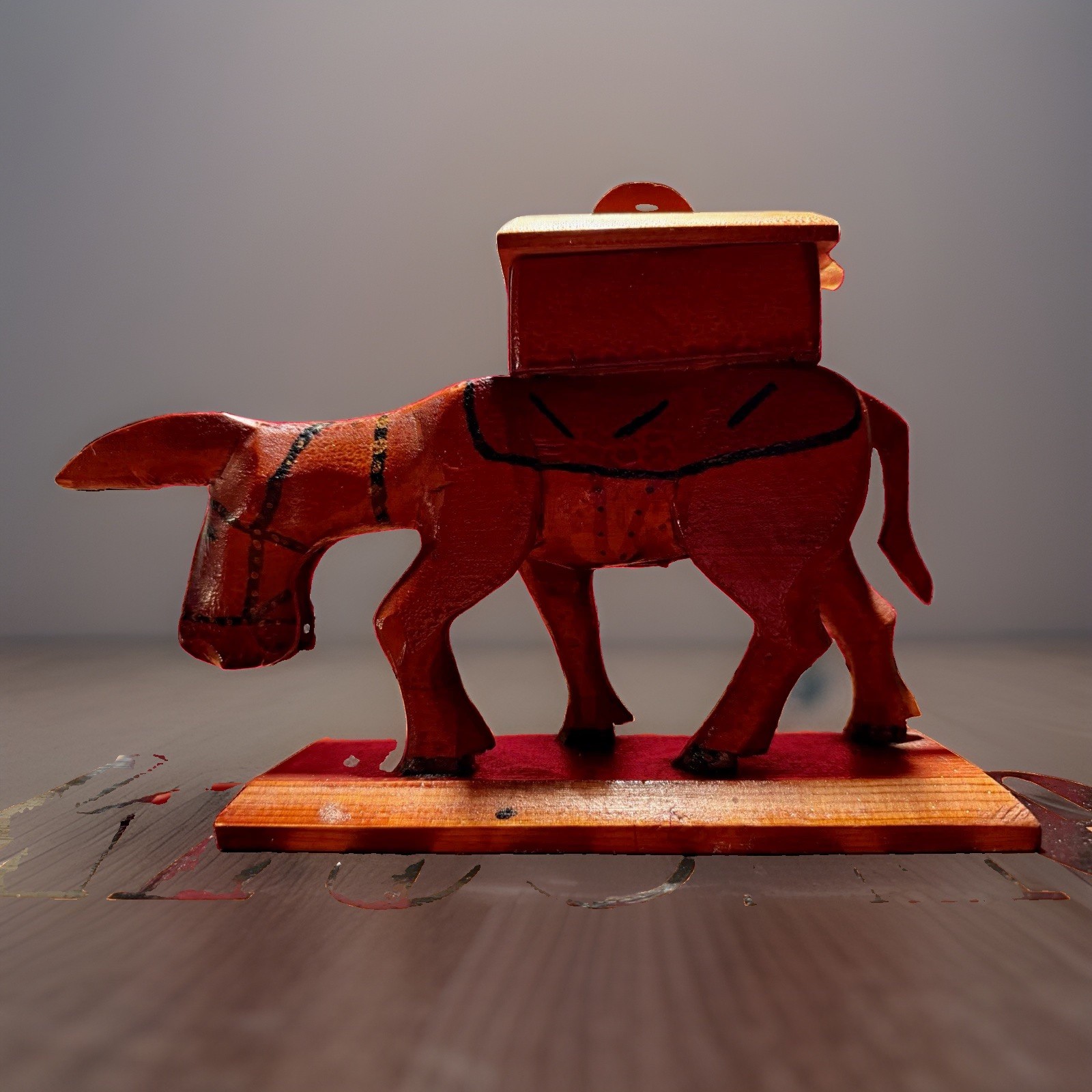 Vintage Wooden Donkey Cigarette Dispenser Mechanical Novelty Folk Art WORKS Vintage Wooden Donkey Cigarette Dispenser Mechanical Novelty Folk Art WORKS
