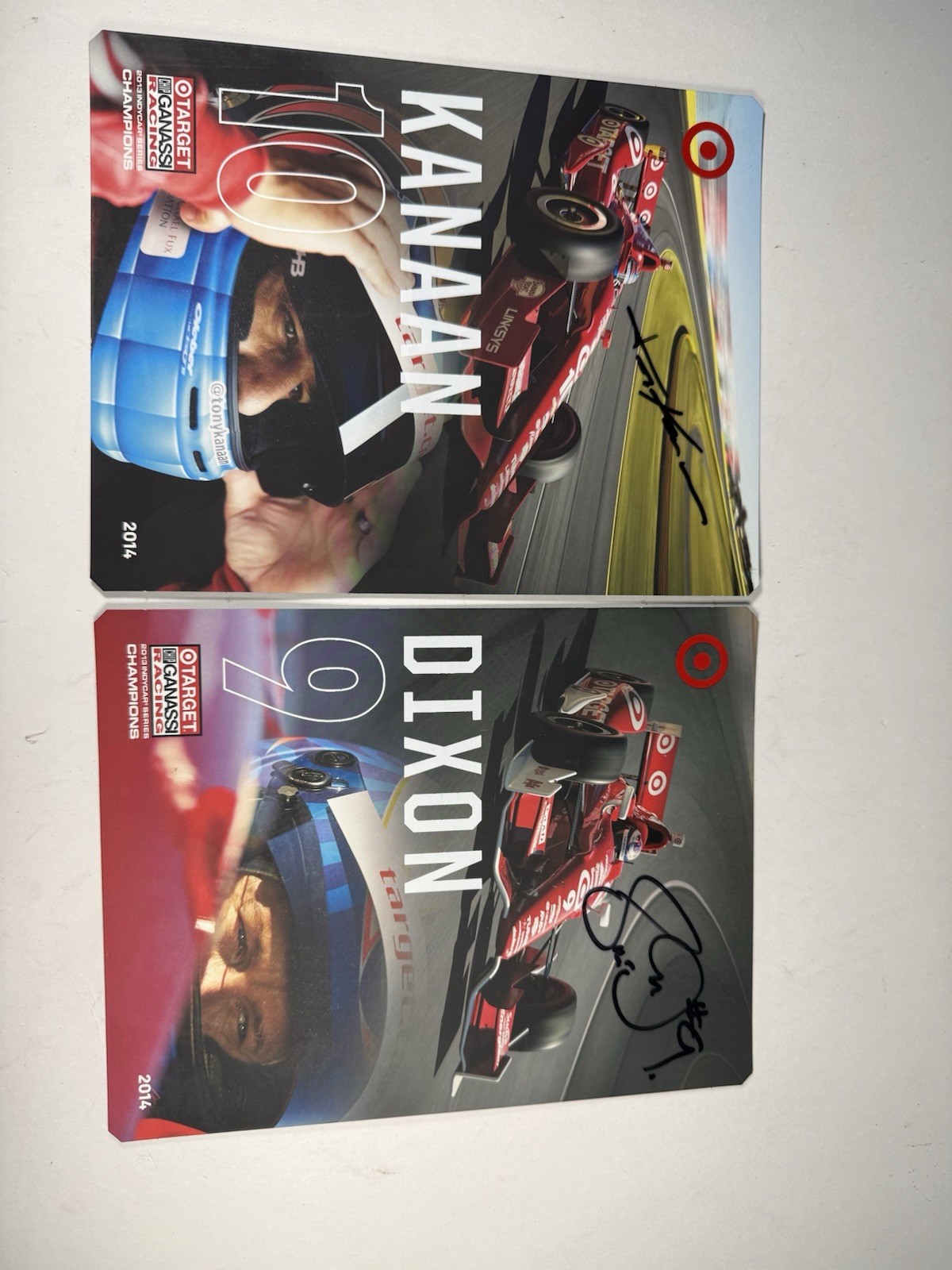 Scott Dixon Tony Kanaan Signed 2014 Target Chip Ganassi IndyCar Hero Cards Lot