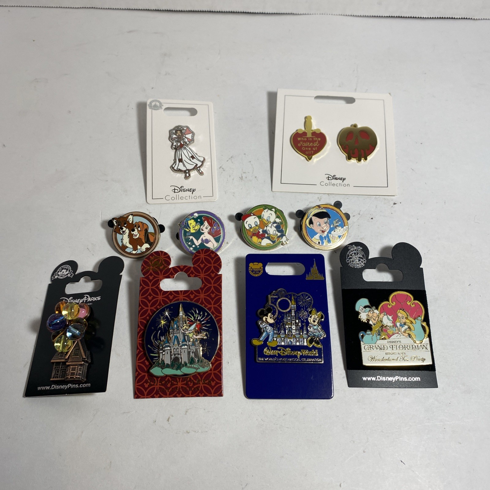 Disney Lot Of 10 Authentic Trading Pins - Alice, Mickey, Up, Tinker bell, Ariel Disney Lot Of 10 Authentic Trading Pins - Alice, Mickey, Up, Tinker bell, Ariel