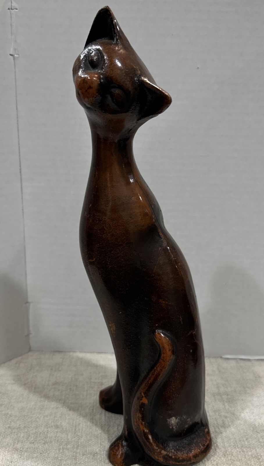Vintage Mid 20th Century Cast Iron Doorstop Siamese Cat 12.5” Tall & 5.10 Lbs Vintage Mid 20th Century Cast Iron Doorstop Siamese Cat 12.5” Tall & 5.10 Lbs