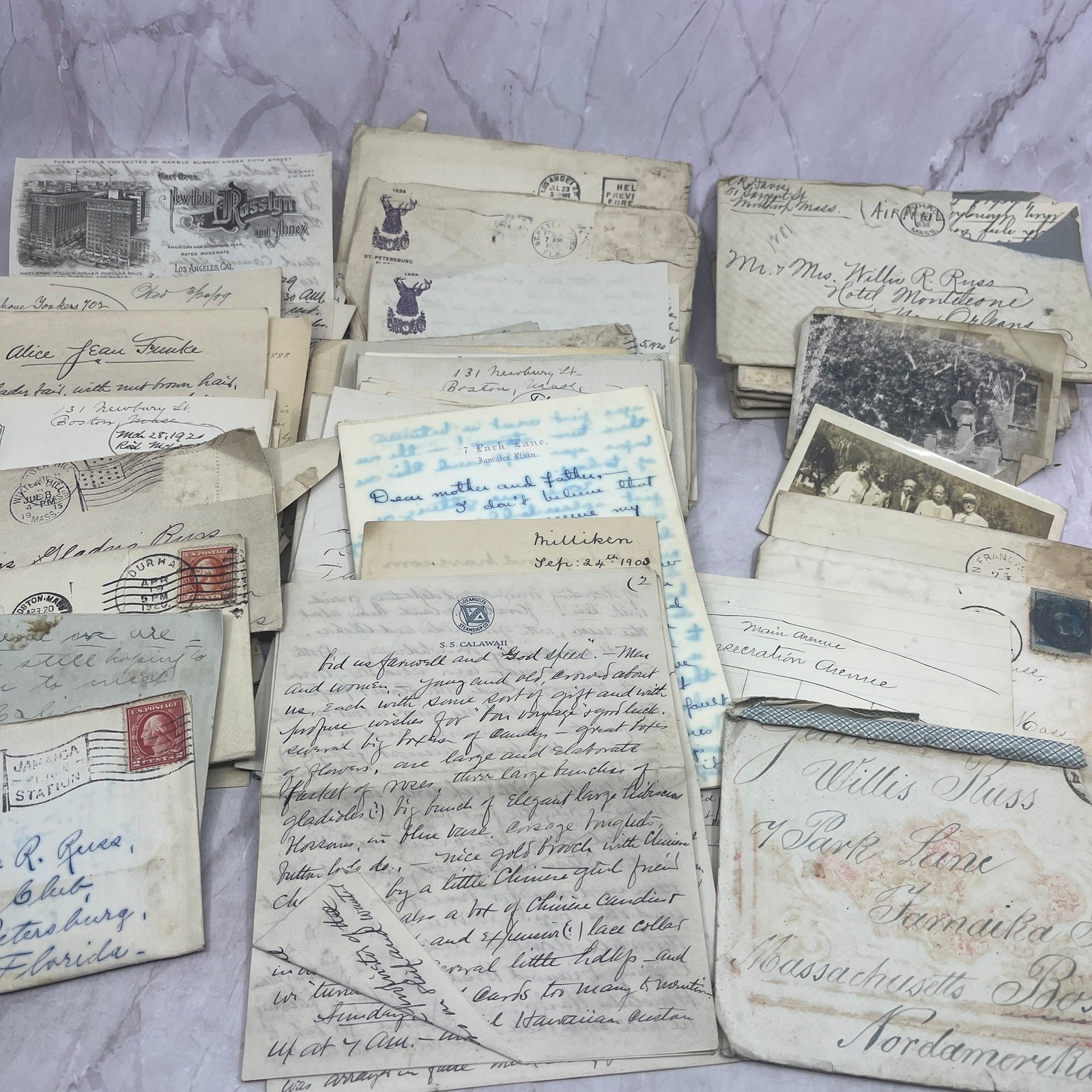 1870-1920s Genealogy Lot Willis R. Russ, Gladys Russ Boston Family Letters TK3 1870-1920s Genealogy Lot Willis R. Russ, Gladys Russ Boston Family Letters TK3
