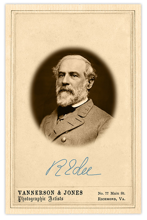 ROBERT E. LEE PHOTO & SIGNATURE Civil War Vintage Cabinet Card CDV RP ROBERT E. LEE PHOTO & SIGNATURE Civil War Vintage Cabinet Card CDV RP