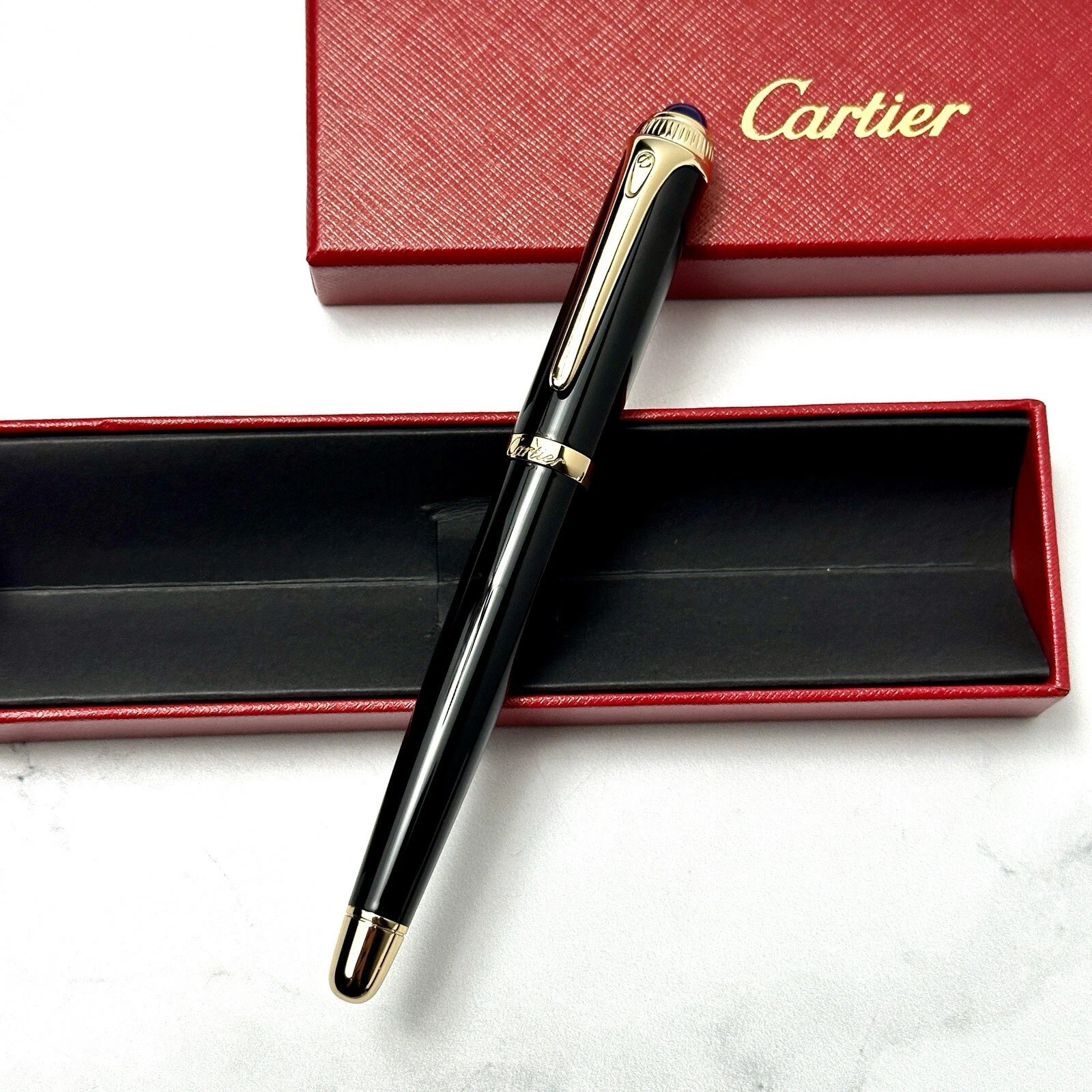 Cartier Black Gold Composite Executive Rollerball Pen Rare AD VIP Gift Cartier Black Gold Composite Executive Rollerball Pen Rare AD VIP Gift