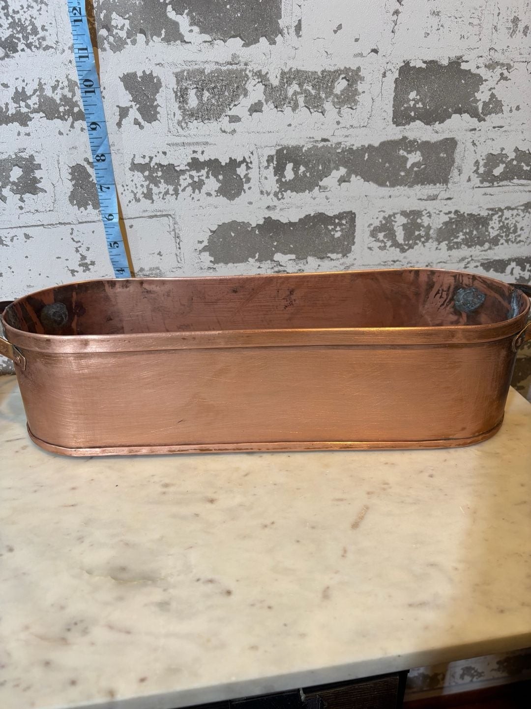 Vintage Solid Copper Planter Pot Oval Window Box Vintage Solid Copper Planter Pot Oval Window Box
