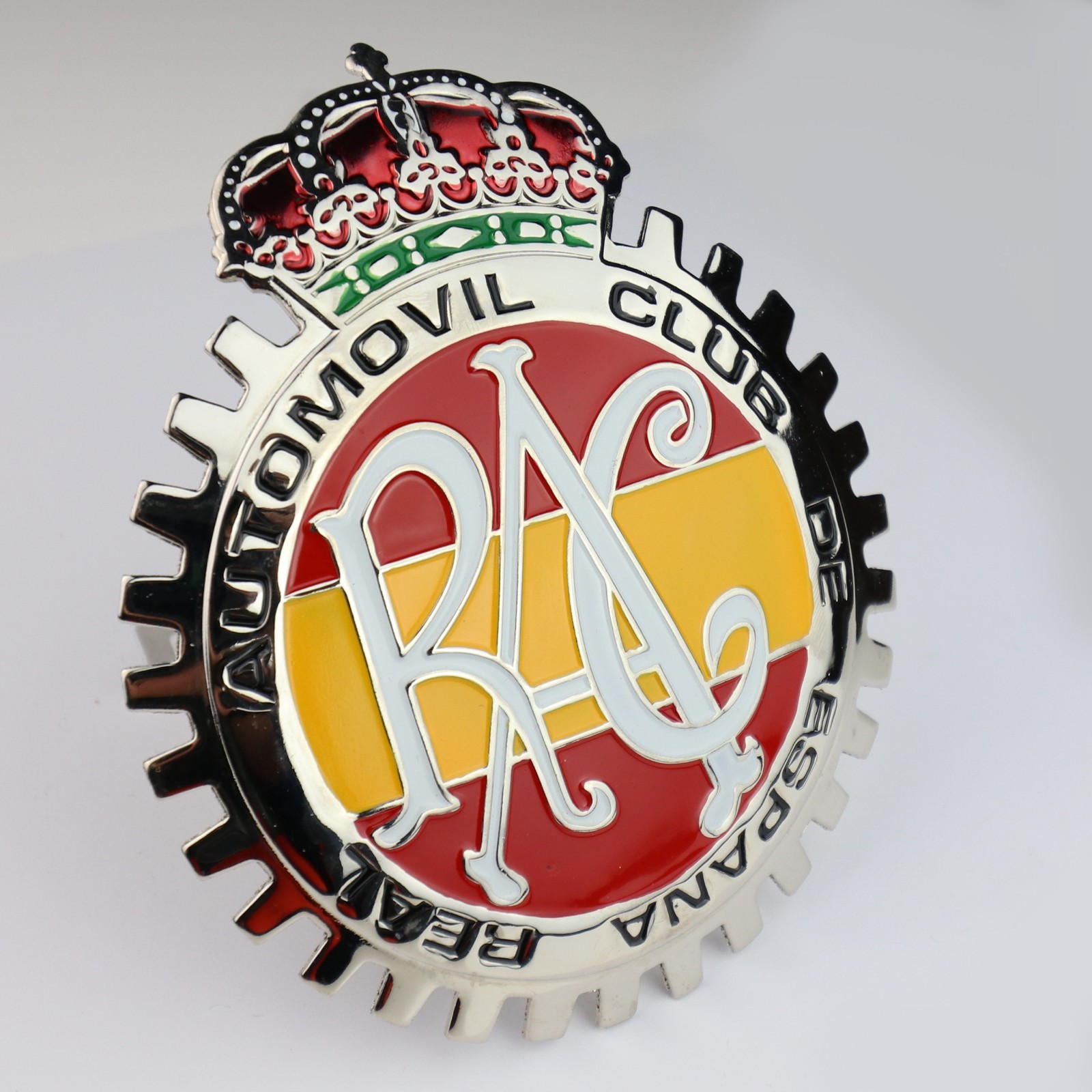RAC Royal Automovil Club de Espana Spain Grill Badge 1960s VINTAGE Style Emblem RAC Royal Automovil Club de Espana Spain Grill Badge 1960s VINTAGE Style Emblem