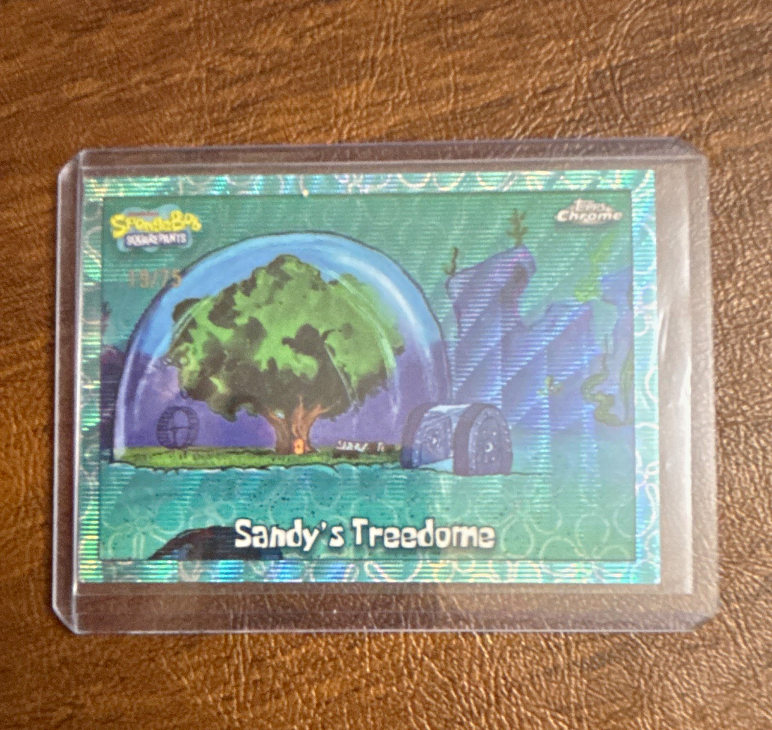 Topps 2025 SpongeBob 25th Anniversary Chrome #128  Sandy's Treedome 19/75
