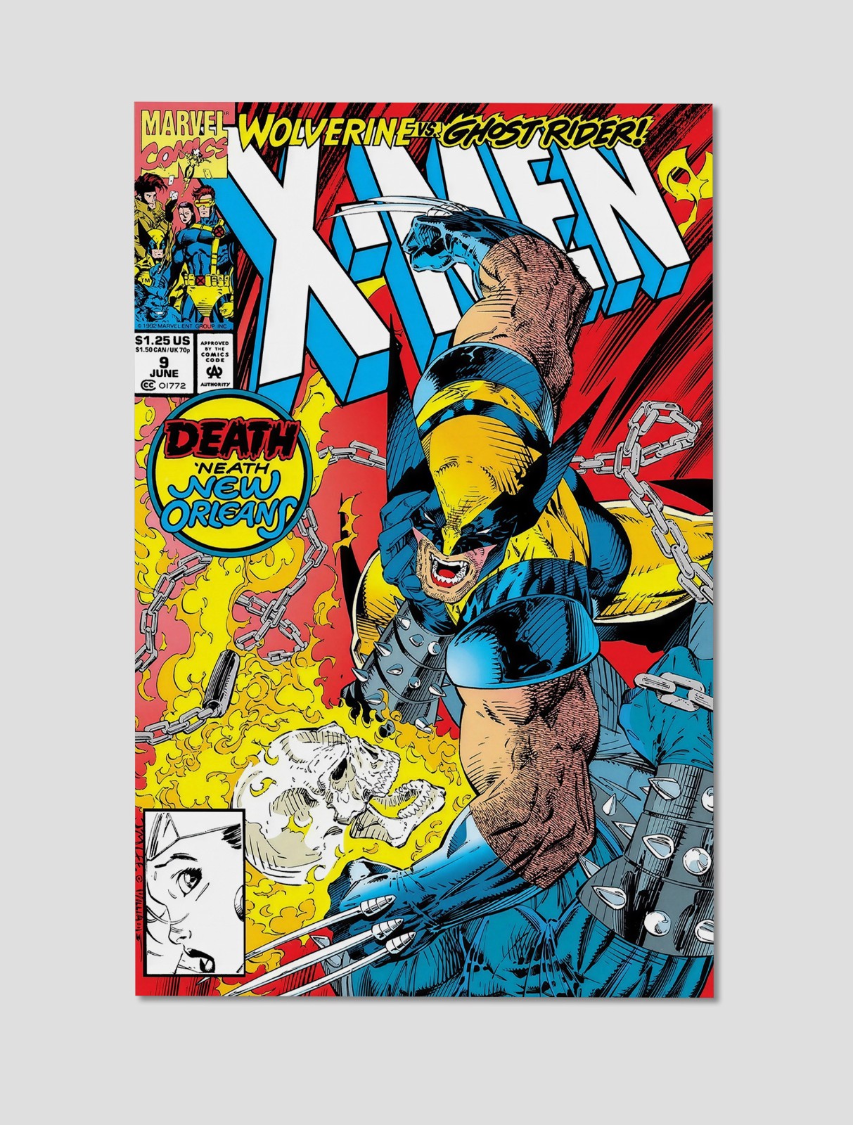 X-Men #9 Wolverine vs Ghost Rider Giclee Print Poster 11x17 Marvel Wall Art