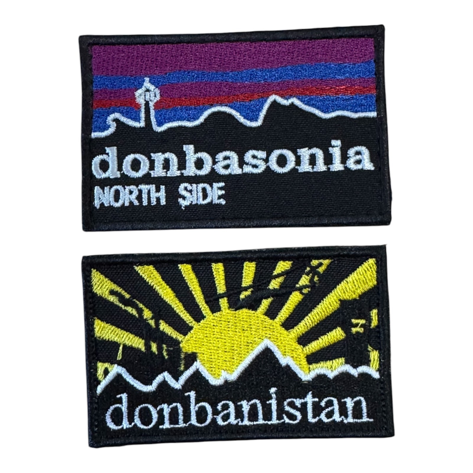 Ukrainian Donbasonia Donbanistan Morale Patch Set Embroidered 2-Piece Ukrainian Donbasonia Donbanistan Morale Patch Set Embroidered 2-Piece