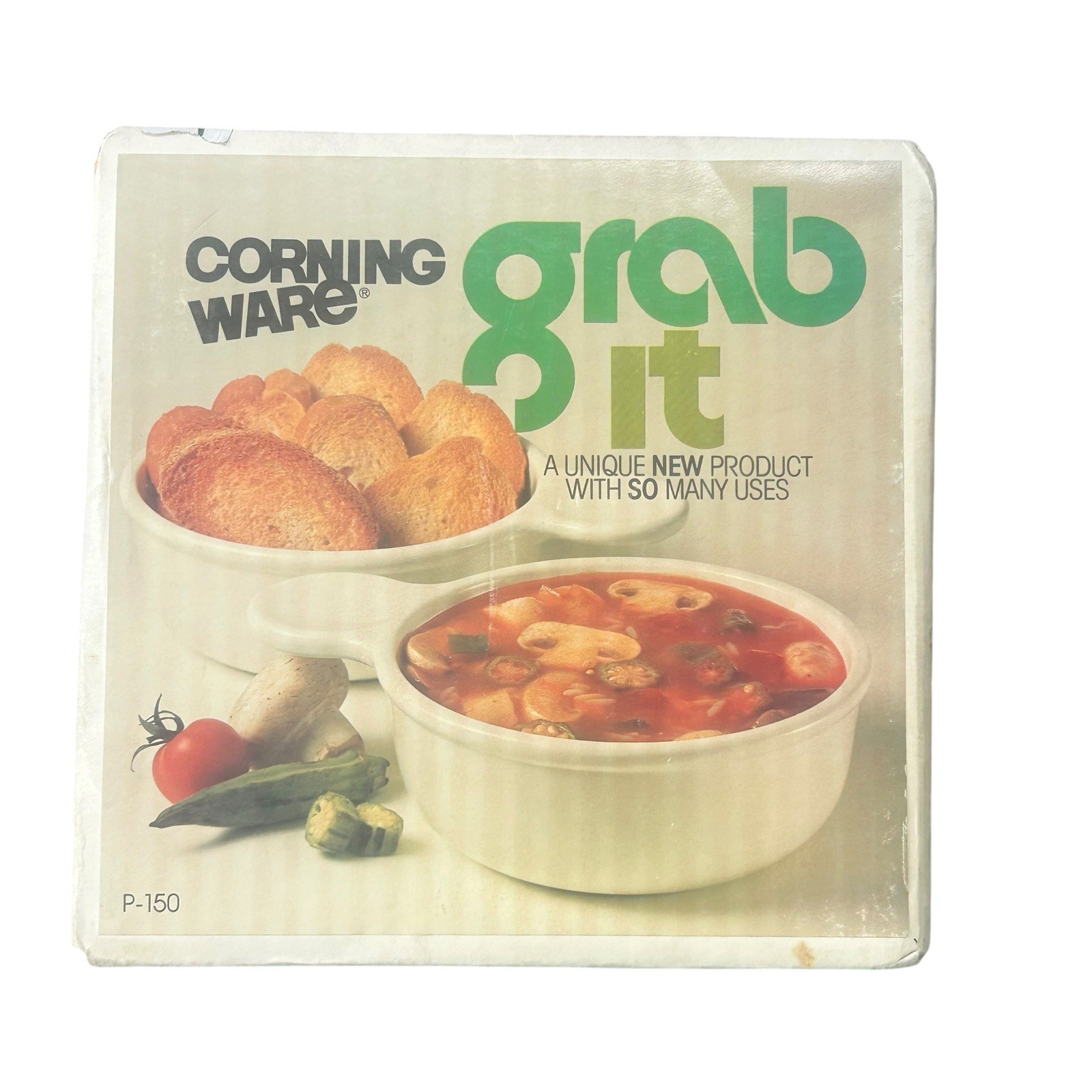 Vintage Corning Ware Grab-It P-150 casserole bowl in original Box Set Of 2 Vintage Corning Ware Grab-It P-150 casserole bowl in original Box Set Of 2