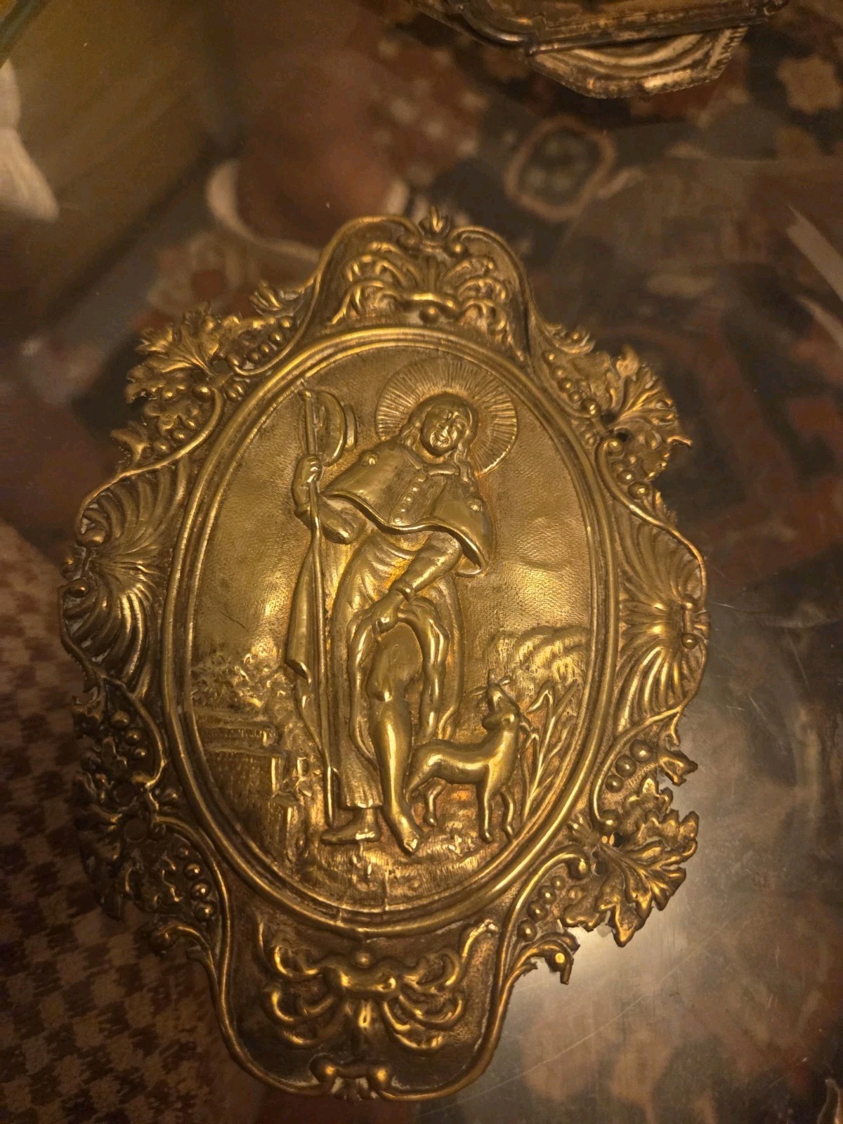 Ex Vito Relic St Roch Rare Large Catholic 1700s Ex Vito Relic St Roch Rare Large Catholic 1700s