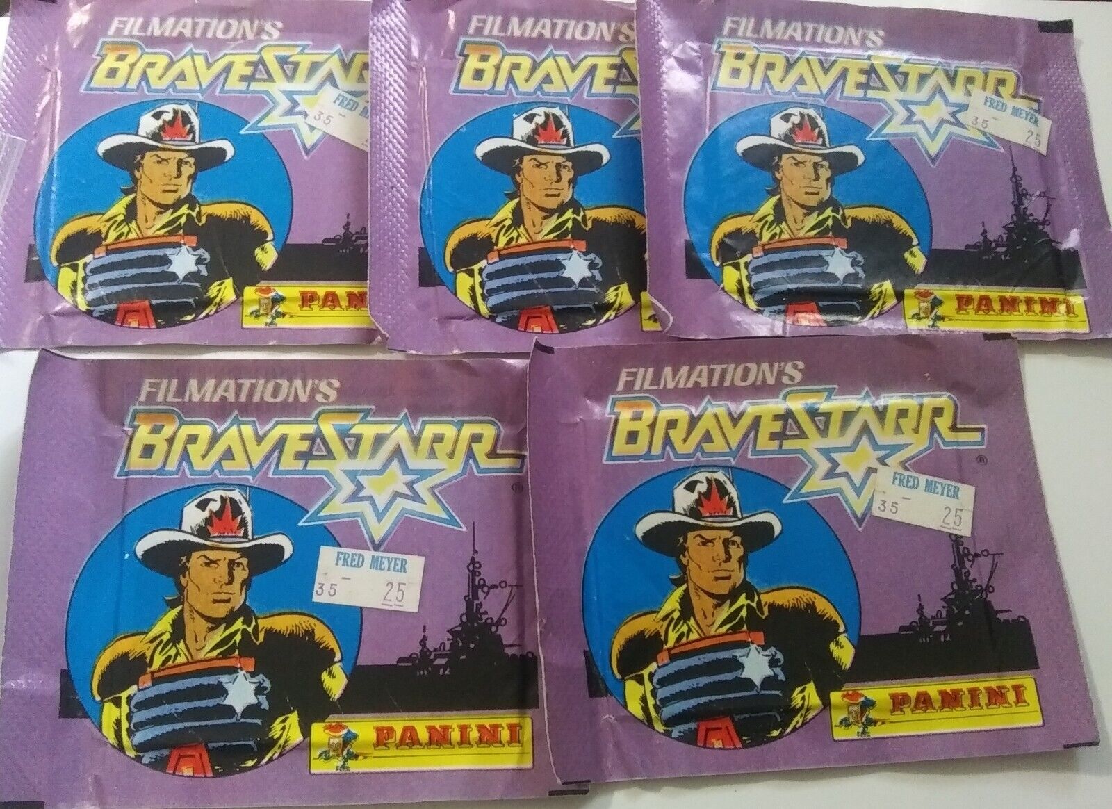 1987 Panini Filmation's Bravestarr Sticker Album Stickers New Package (5) 