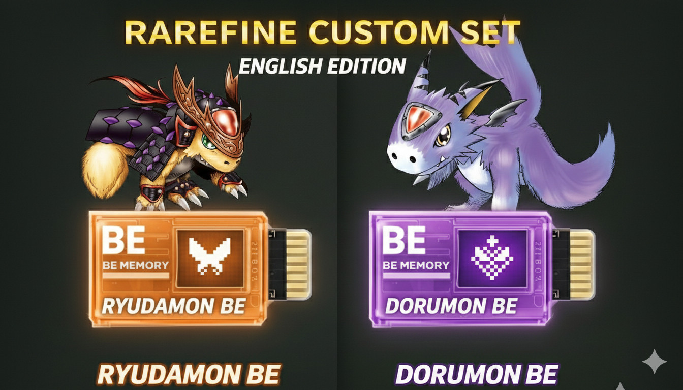 Digimon CUSTOM ENGLISH RYUDAMON BE AND DoRUMON BE BEM SET Digimon CUSTOM ENGLISH RYUDAMON BE AND DoRUMON BE BEM SET