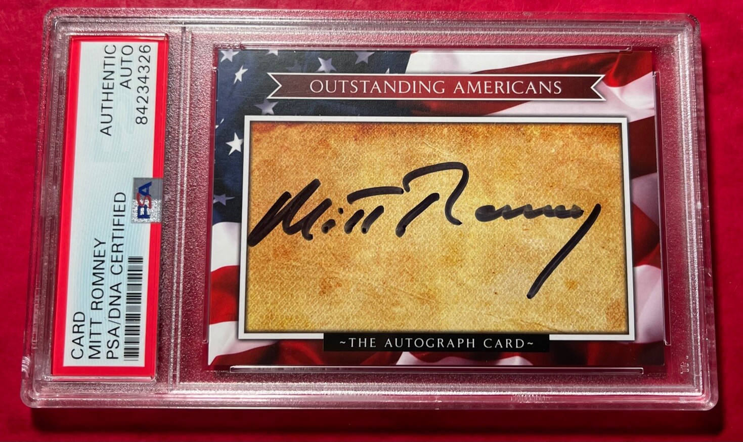 SENATOR MITT ROMNEY SIGNED AUTOGRAPH OUTSTANDING AMERICAN CARD PSA DNA CERTIFIED