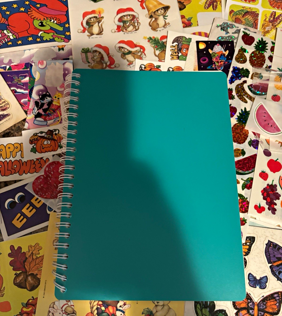Vintage sticker lot with sticker book - vintage Lisa Frank, holidays 