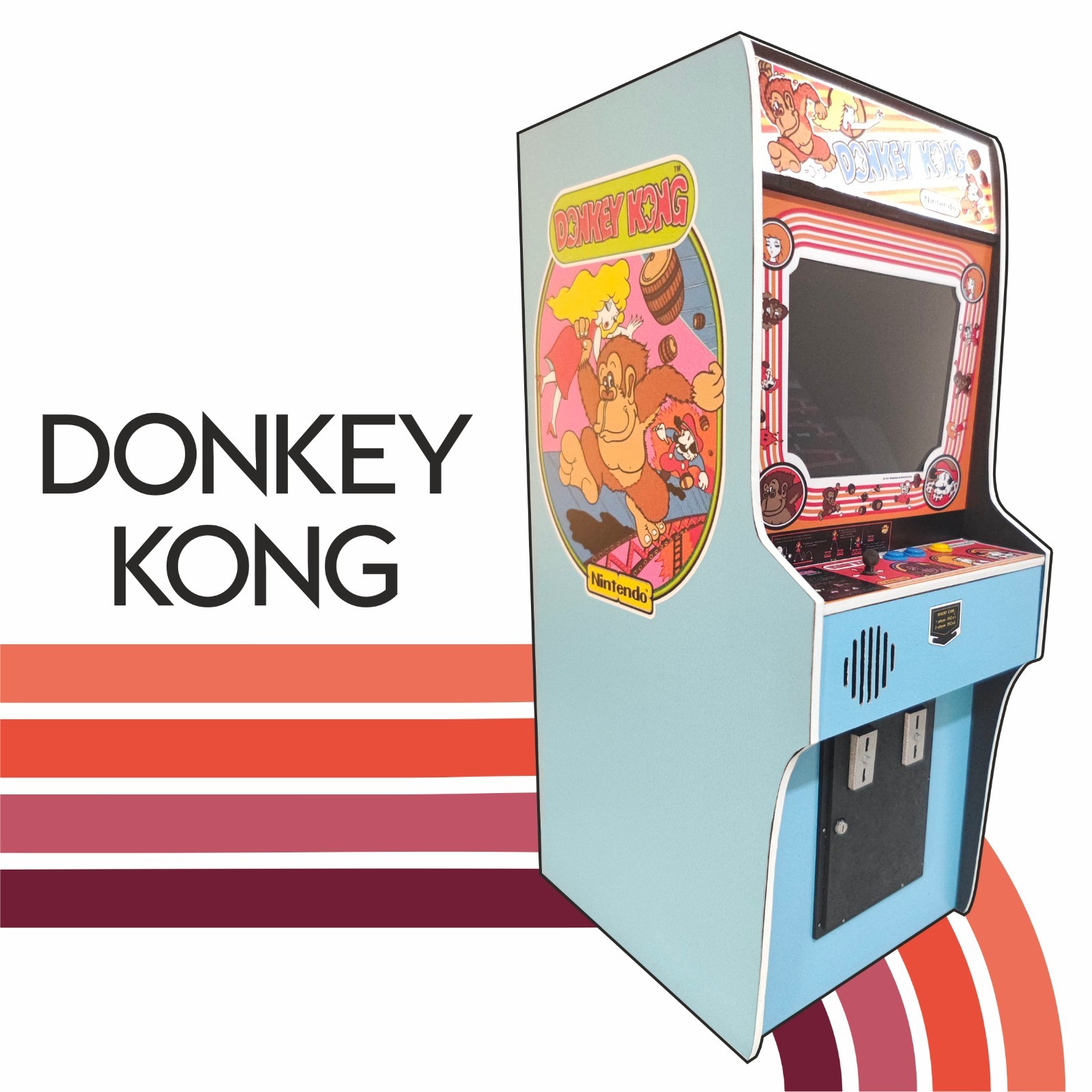 Donkey Kong 1/6 scale mini working arcade cabinet (Playscale, New Wave Toys). Donkey Kong 1/6 scale mini working arcade cabinet (Playscale, New Wave Toys).