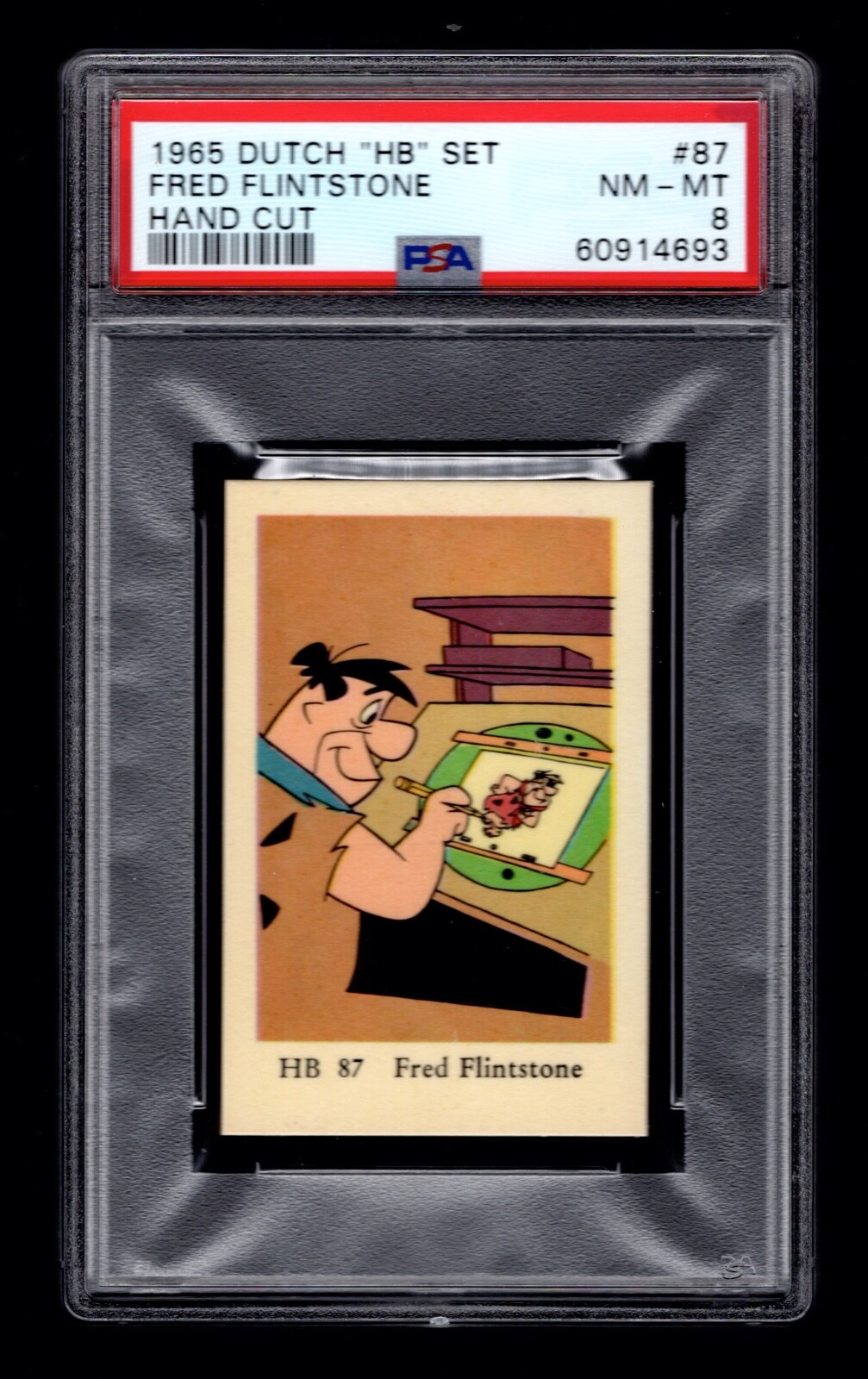 PSA 8 FRED FLINTSTONE 1965 Dutch Gum Card "HB Set" #87 FLINTSTONES PSA 8 FRED FLINTSTONE 1965 Dutch Gum Card "HB Set" #87 FLINTSTONES
