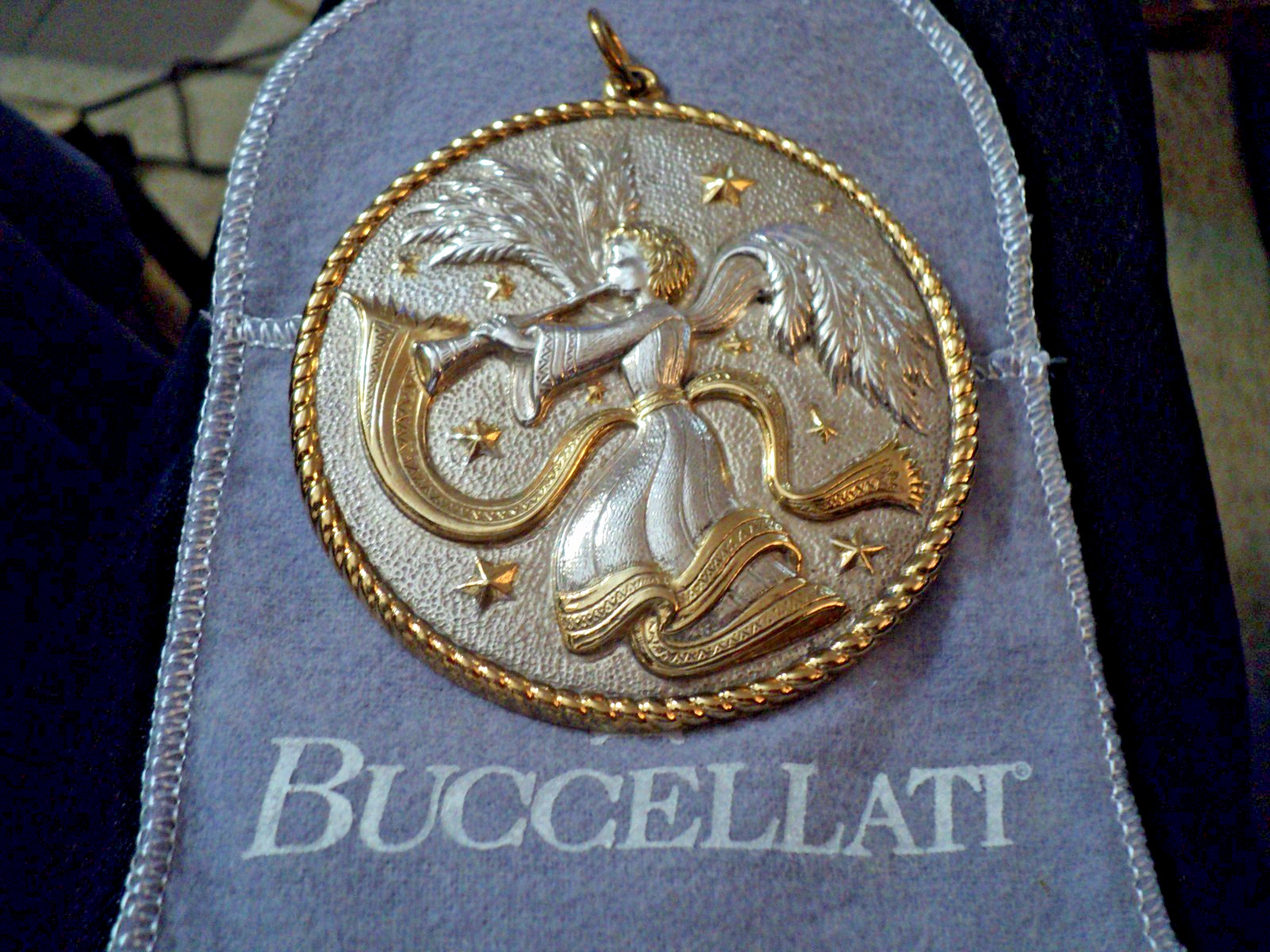 2004 BUCCELLATI Sterling W/ 18k Gold Accents "Angel w/Trumpet" No.430/500 2004 BUCCELLATI Sterling W/ 18k Gold Accents "Angel w/Trumpet" No.430/500