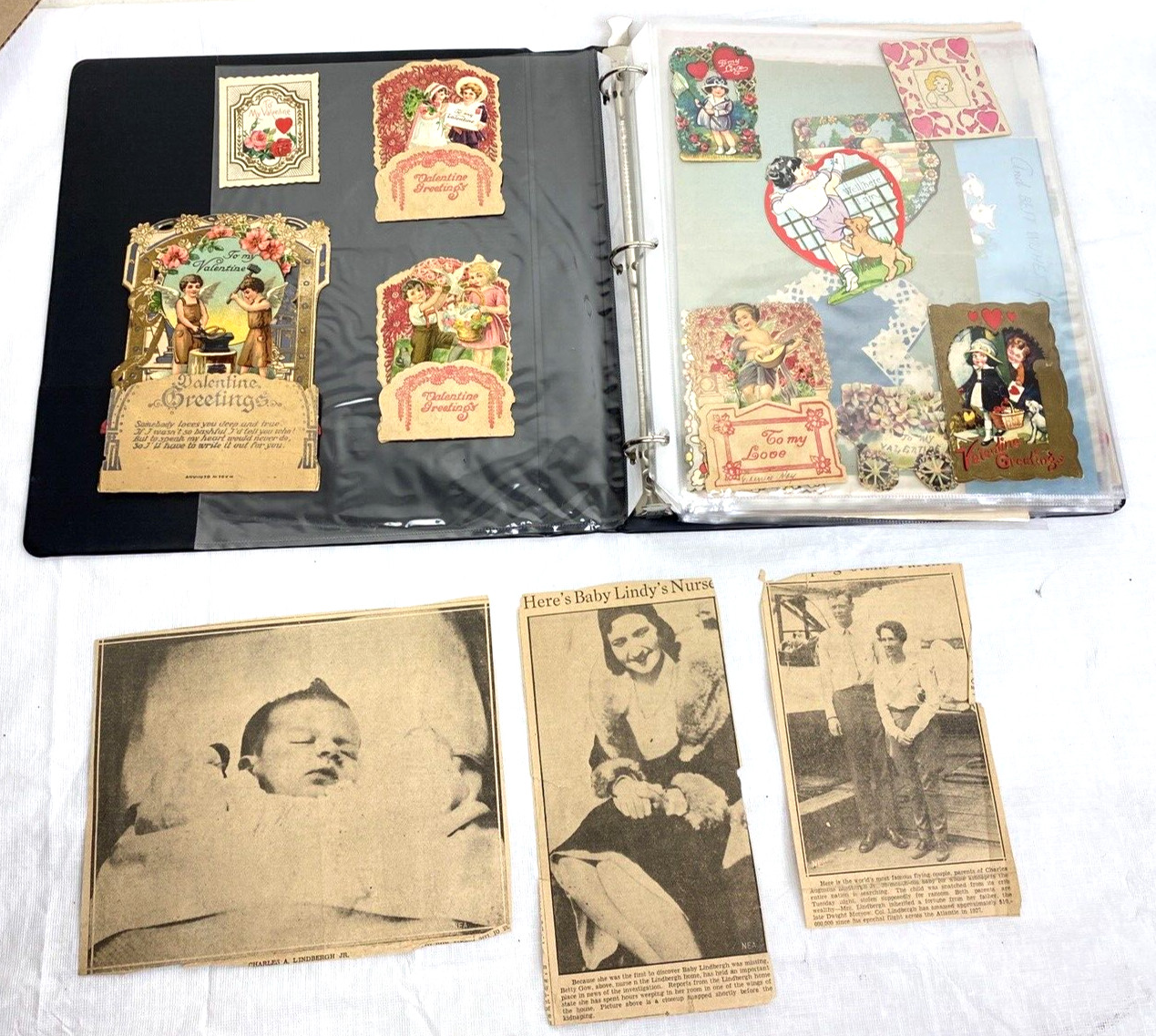 Album of VNT Antique Valentines Early 1900's-1940's, WWII Era Germany, USA, +