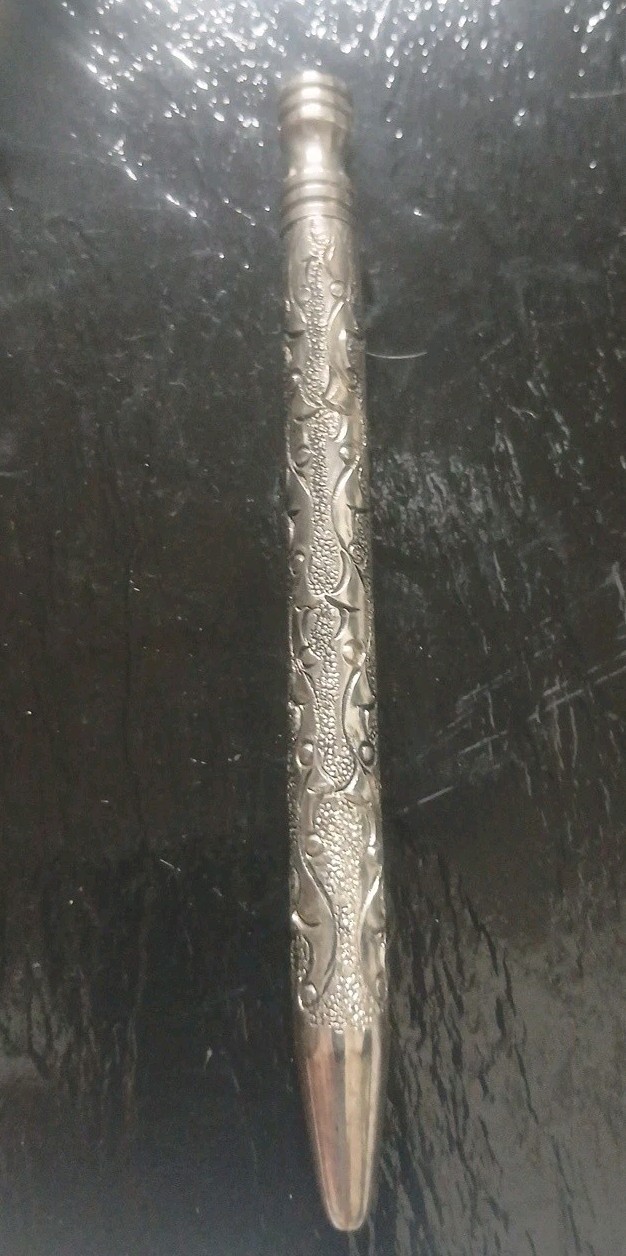 Antique Victorian Sterling Silver Repousse Magic Pencil Case Shell Hollow 5 7/8" Antique Victorian Sterling Silver Repousse Magic Pencil Case Shell Hollow 5 7/8"