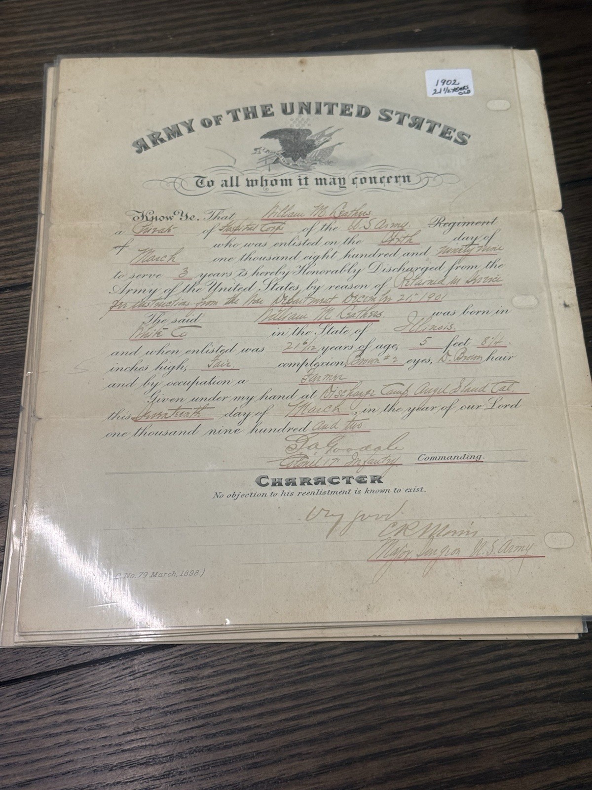 1902-1922 US Army Archive William M Leathers WWI Philippines 29th Infantry 1902-1922 US Army Archive William M Leathers WWI Philippines 29th Infantry