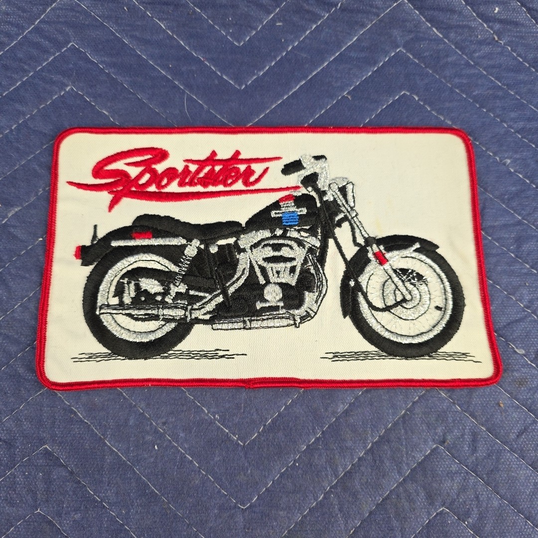 NOS Large 8 1/2" Harley Davidson Sportster Patch Black Motorcycle Jacket Red