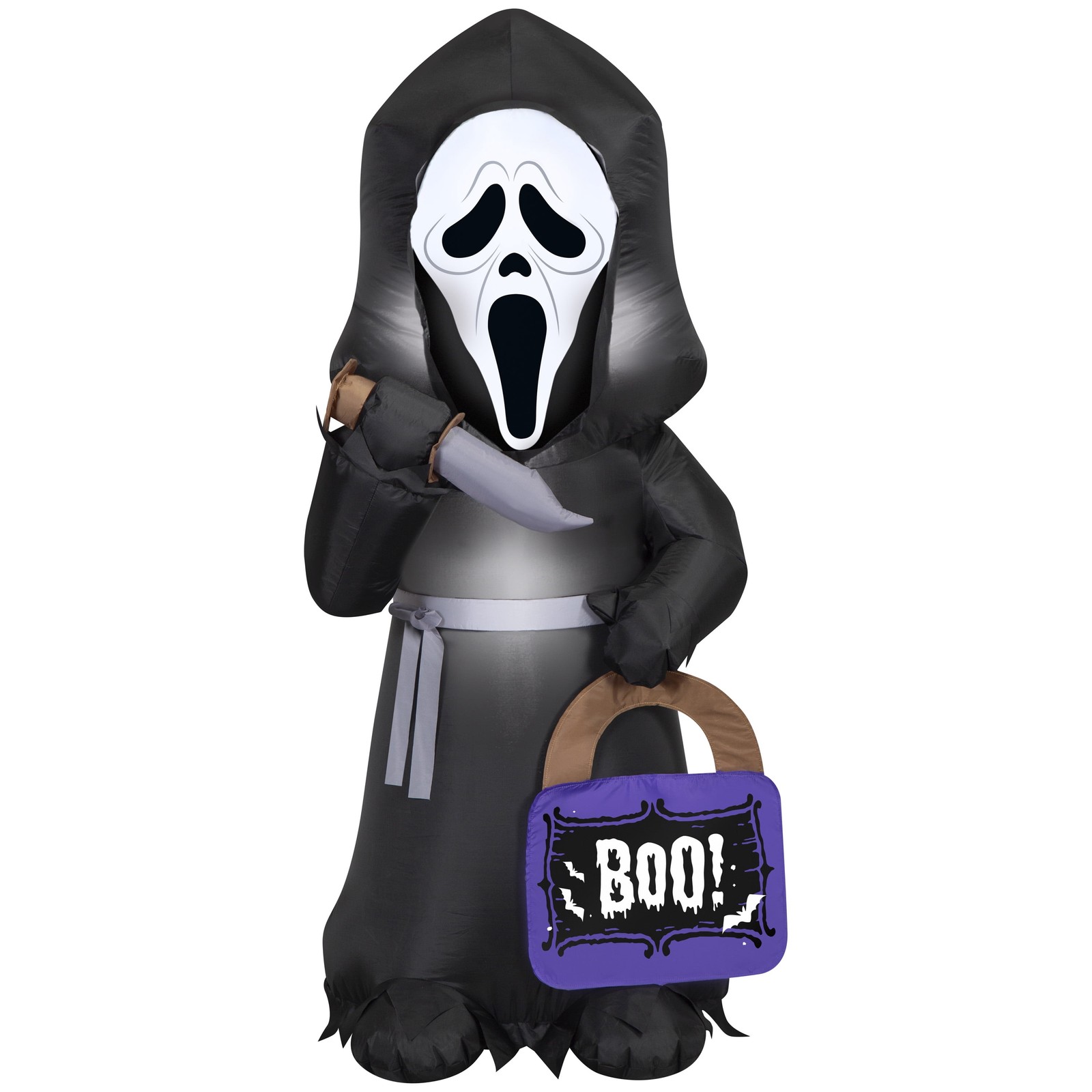 Airblown Halloween Yard Inflatables Light Ghostface with Treat Sack Fun World Airblown Halloween Yard Inflatables Light Ghostface with Treat Sack Fun World
