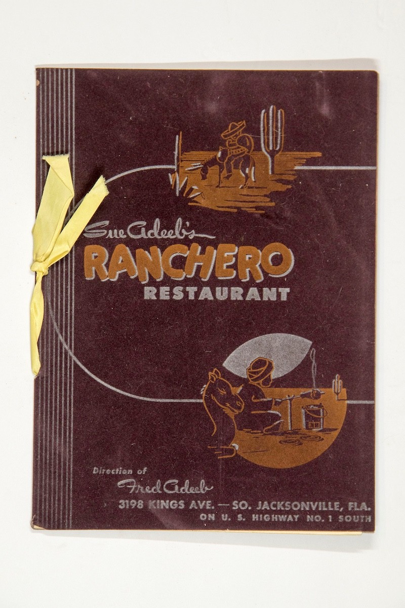 Vintage 1950s Jacksonville Florida Adeeb's "Ranchero Restaurant" Menu Vintage 1950s Jacksonville Florida Adeeb's "Ranchero Restaurant" Menu
