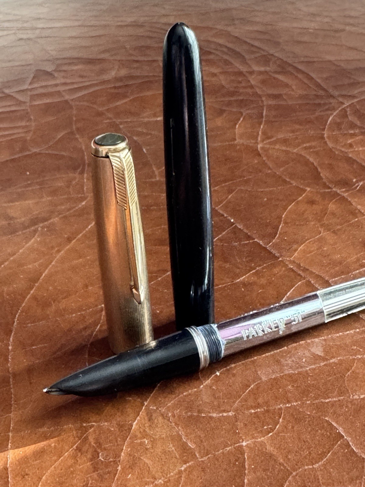 Vintage Parker 51 Fountain Pen Black Barrel 12K Gold Filled Cap For Restoration Vintage Parker 51 Fountain Pen Black Barrel 12K Gold Filled Cap For Restoration
