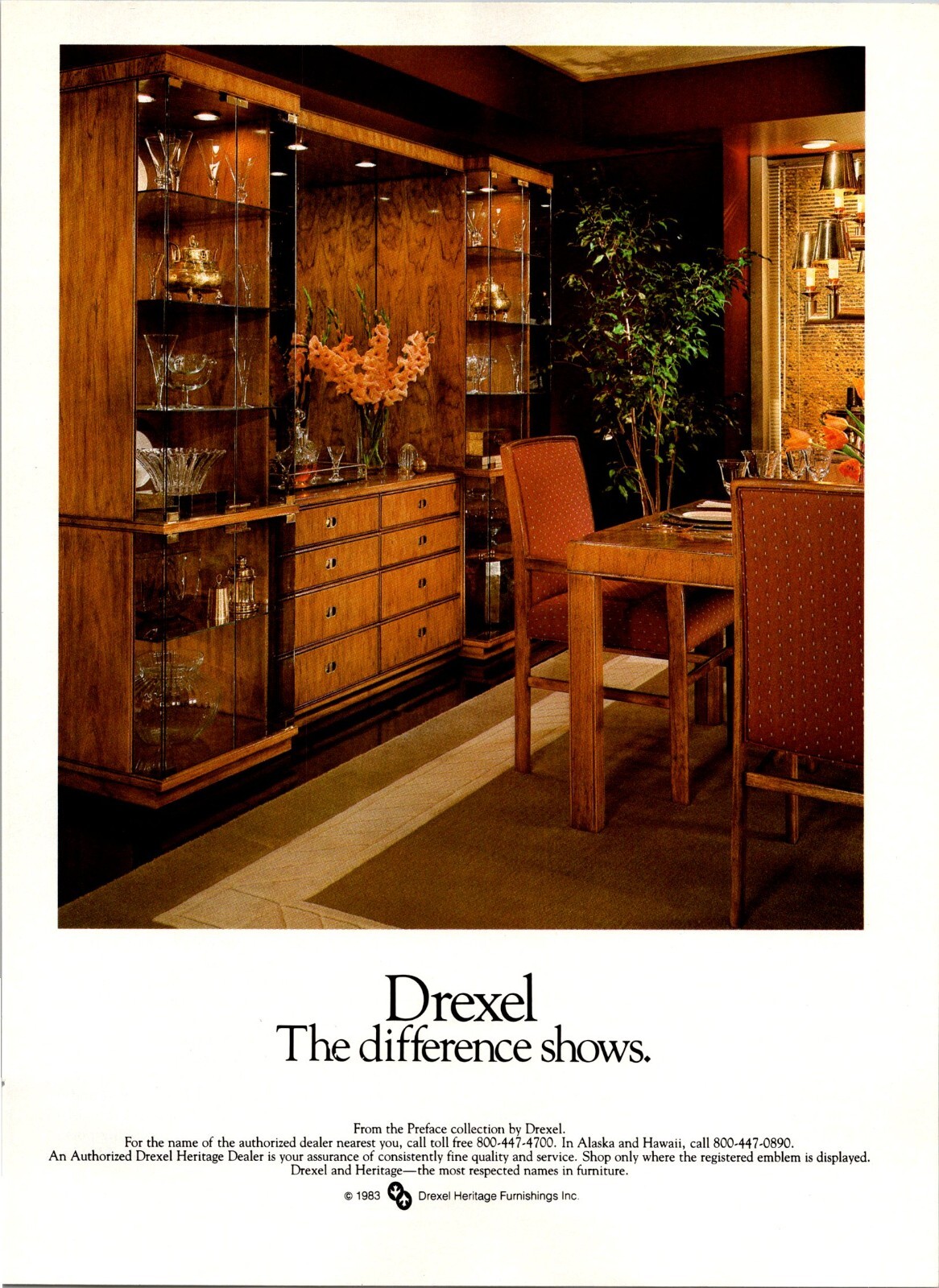 Drexel Heritage Furnishings Inc  Difference shows Original Vintage Print Ad