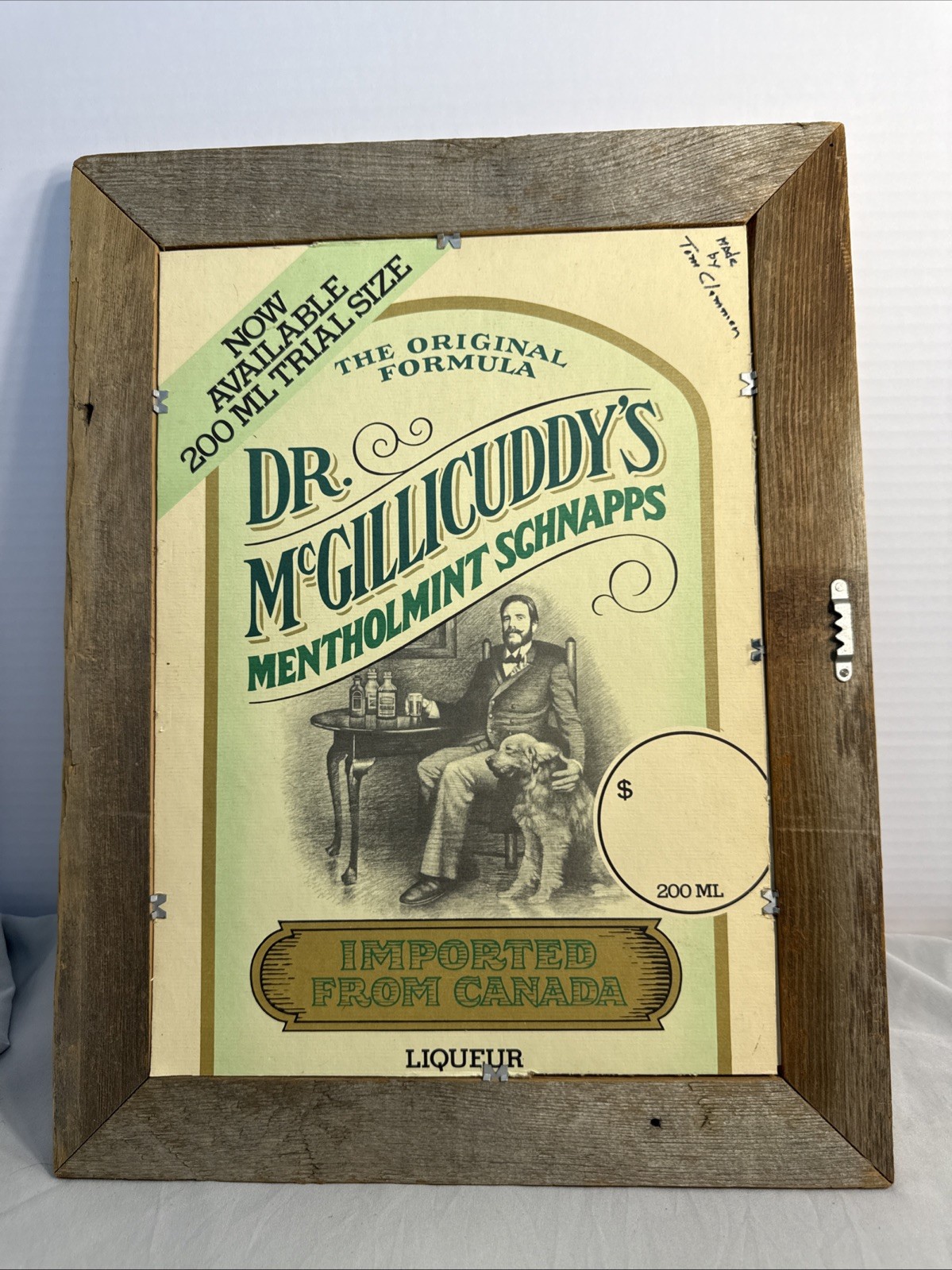 Vintage Dr McGillicuddy Schnapps Sign & American Barn Print Double Sided Framed Vintage Dr McGillicuddy Schnapps Sign & American Barn Print Double Sided Framed