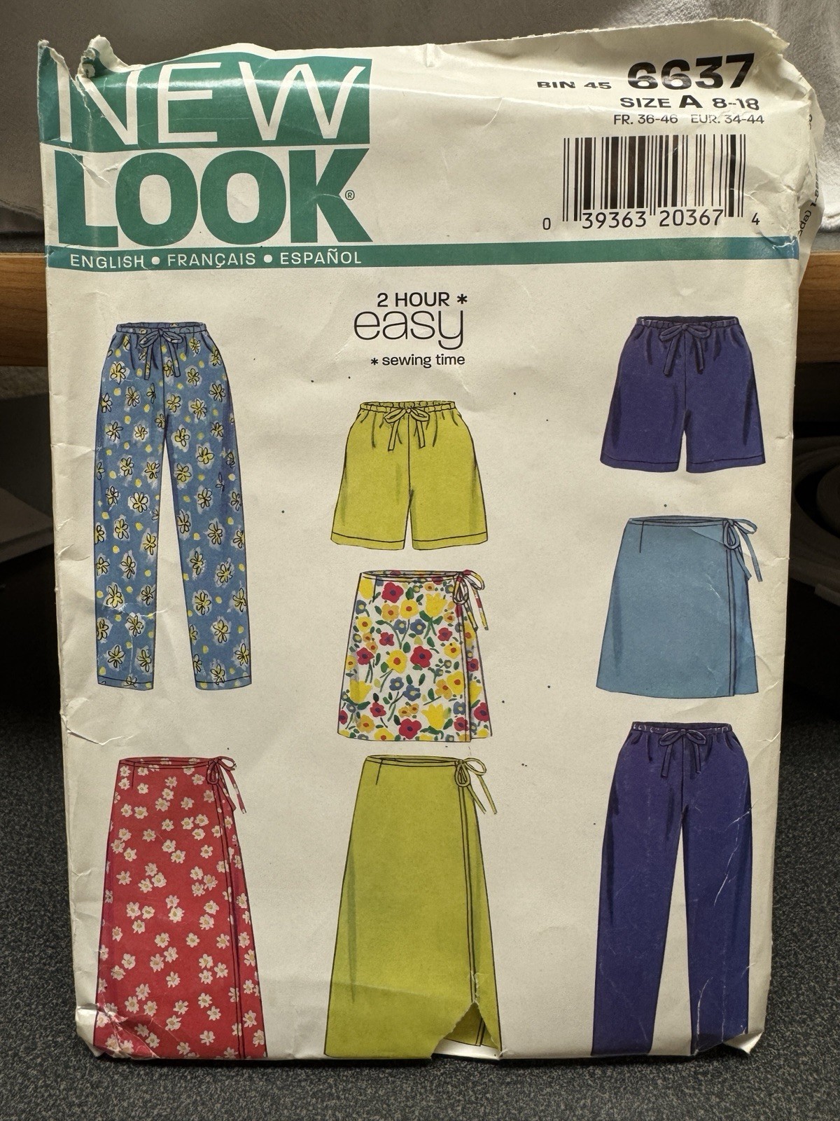*UNCUT* 2002 New Look pattern #6637 - Pants, Shorts, Skirts - Sz: 8-18 *UNCUT* 2002 New Look pattern #6637 - Pants, Shorts, Skirts - Sz: 8-18