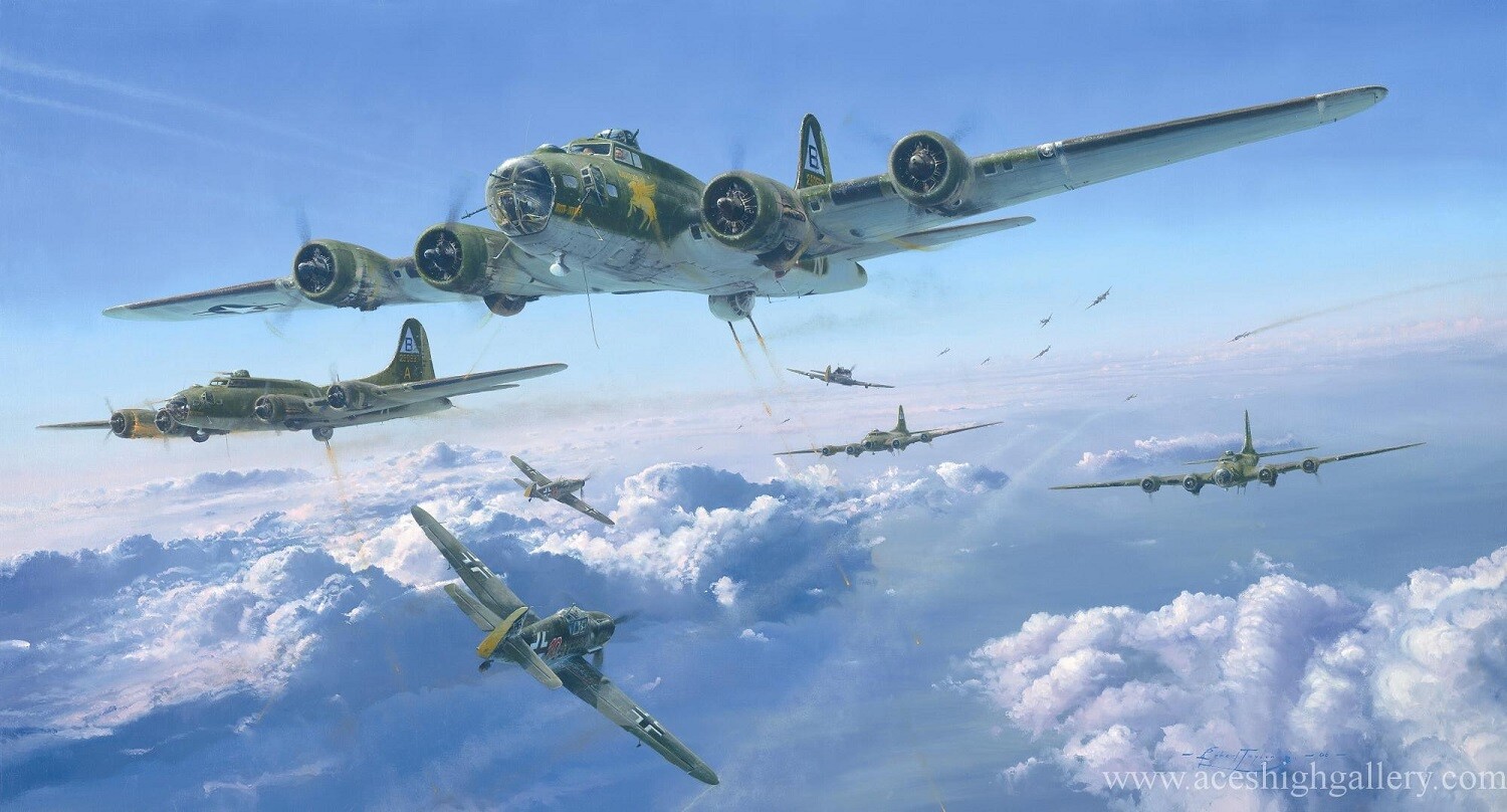 Schweinfurt the Second Mission by Robert Taylor art print signed by B-17 Pilots Schweinfurt the Second Mission by Robert Taylor art print signed by B-17 Pilots