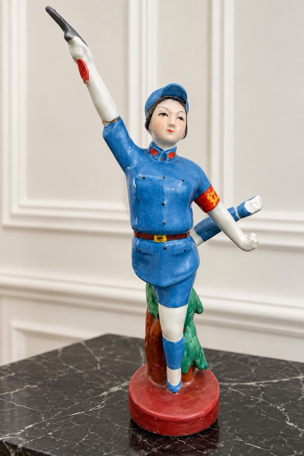 VTG Chinese Cultural Revolution Porcelain Woman warrior statue VTG Chinese Cultural Revolution Porcelain Woman warrior statue