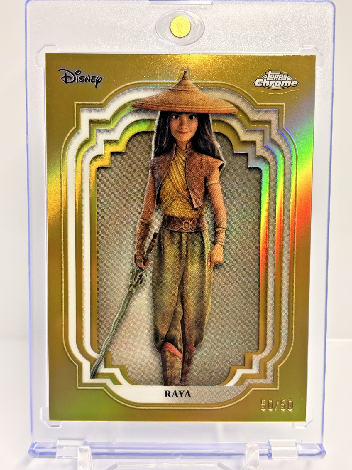 RAYA 2024 TOPPS CHROME DISNEY GOLD REFRACTOR 50/50 #174 RAYA 2024 TOPPS CHROME DISNEY GOLD REFRACTOR 50/50 #174