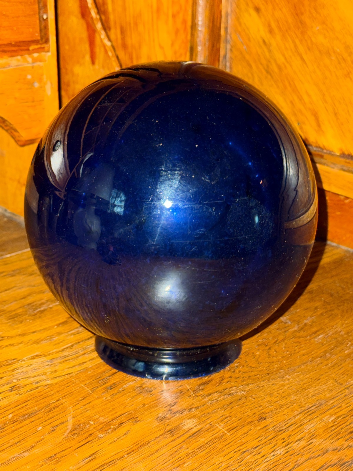 Vintage Art Deco Cobalt Blue Glass Globe Lamp Shade w/ 3-1/4” Lip Fitter Vintage Art Deco Cobalt Blue Glass Globe Lamp Shade w/ 3-1/4” Lip Fitter