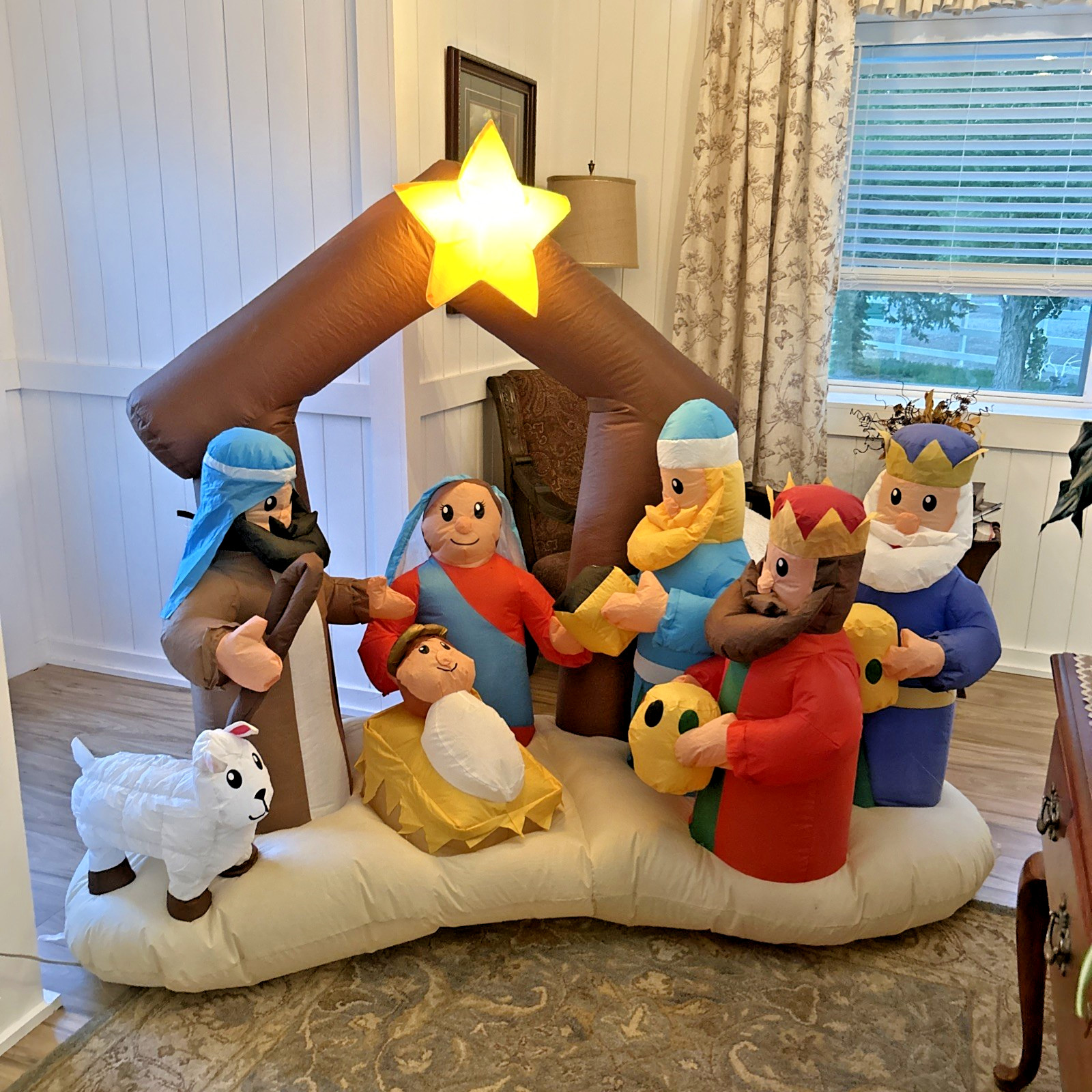 Northlight Seasonal 5.3 ft Inflatable Nativity Scene Jesus Mary Joseph Wiseman Northlight Seasonal 5.3 ft Inflatable Nativity Scene Jesus Mary Joseph Wiseman