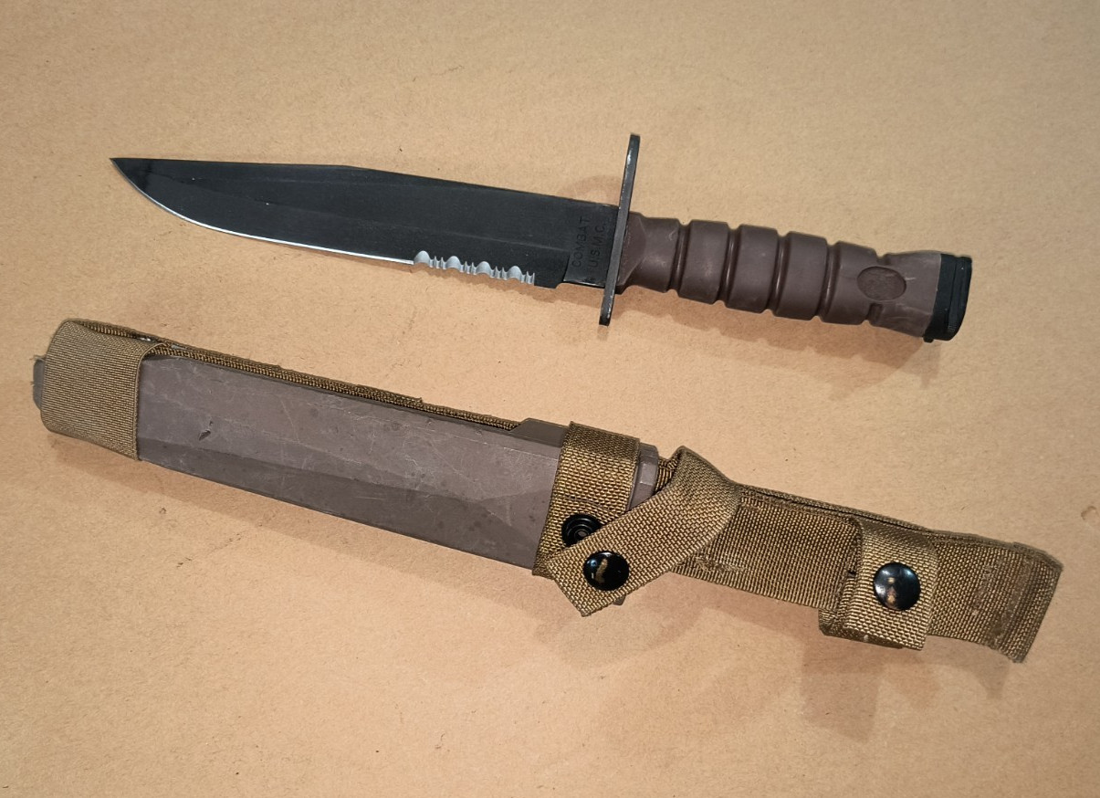 Genuine OKC-3S OKC3S Knife Bayont USMC & Scabbard Ontario Knife Co OKC Genuine OKC-3S OKC3S Knife Bayont USMC & Scabbard Ontario Knife Co OKC